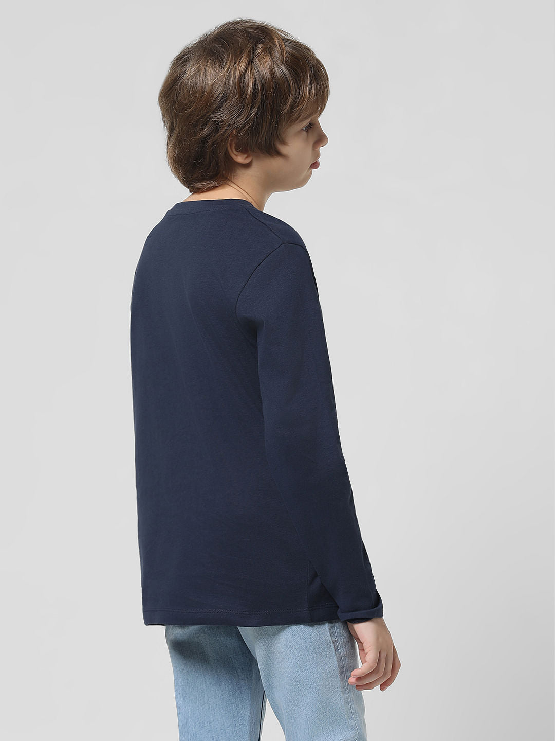 Navy Blue Logo Print T-shirt