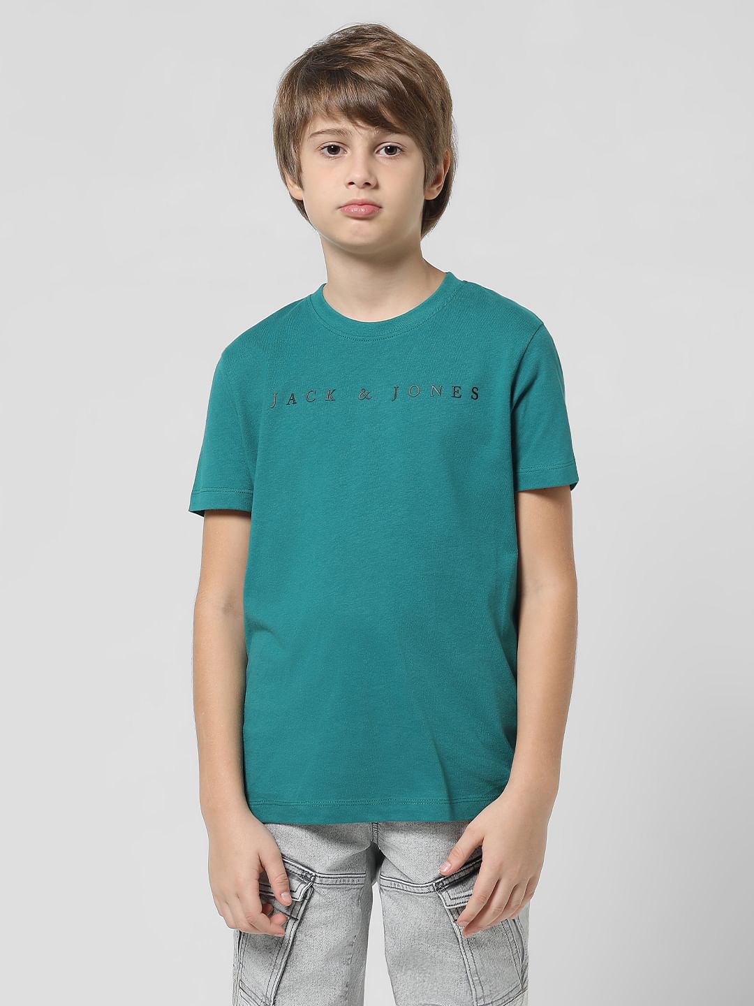 Teal Logo Print T-shirt