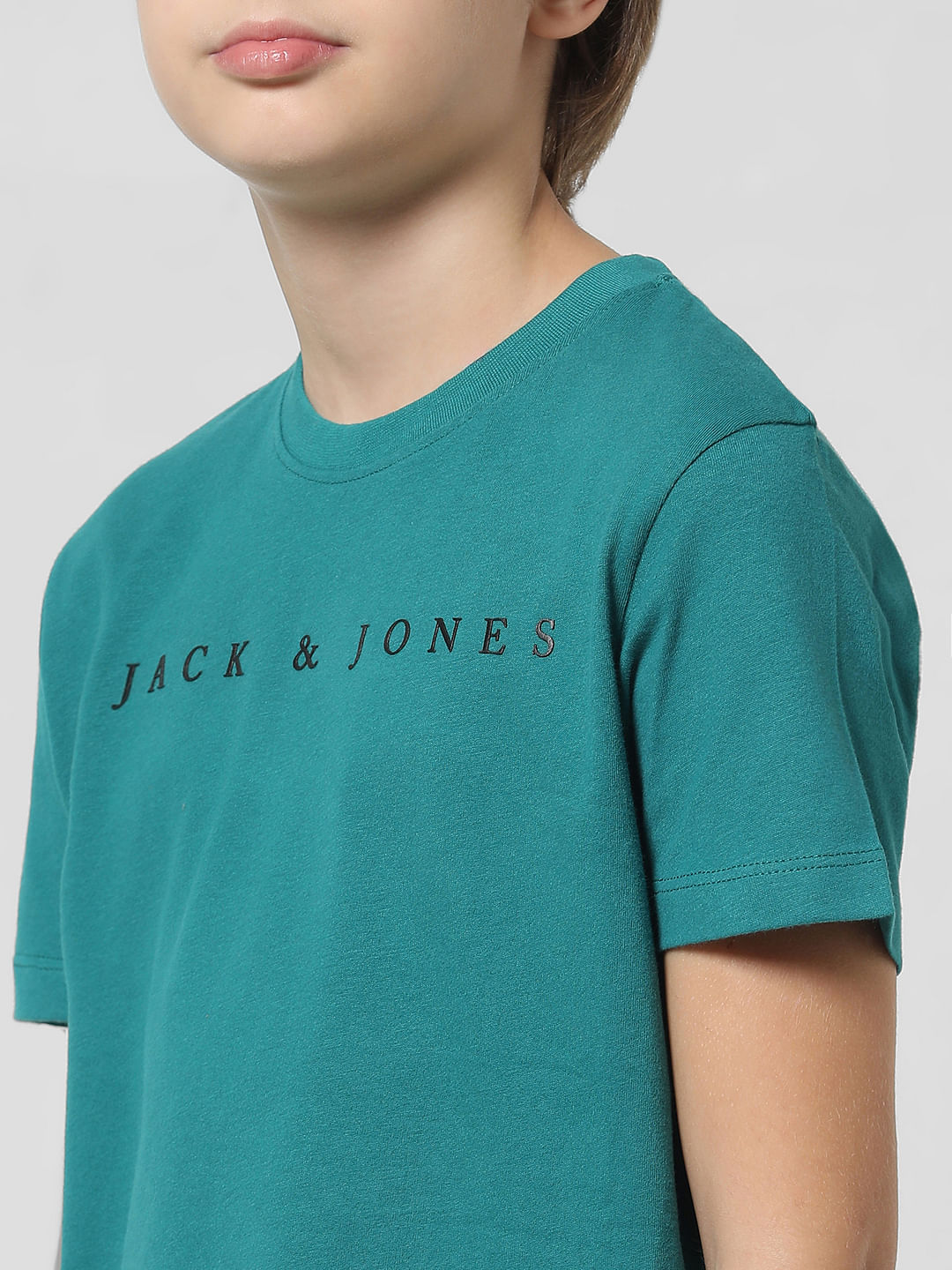 Teal Logo Print T-shirt