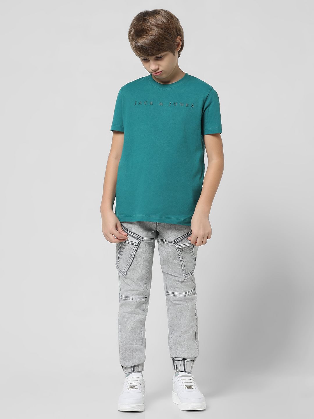 Teal Logo Print T-shirt