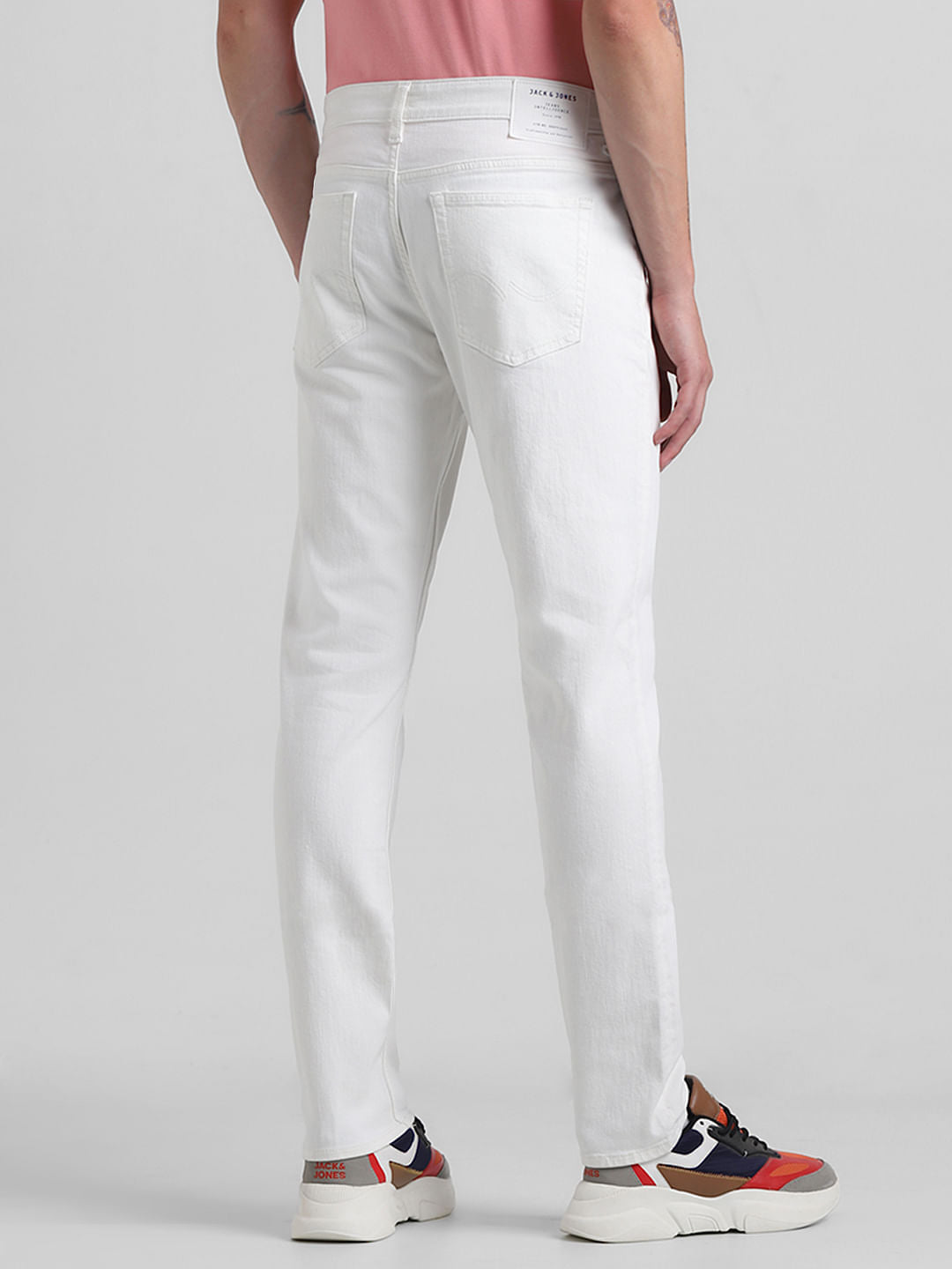 White Low Rise Glenn Slim Fit Jeans