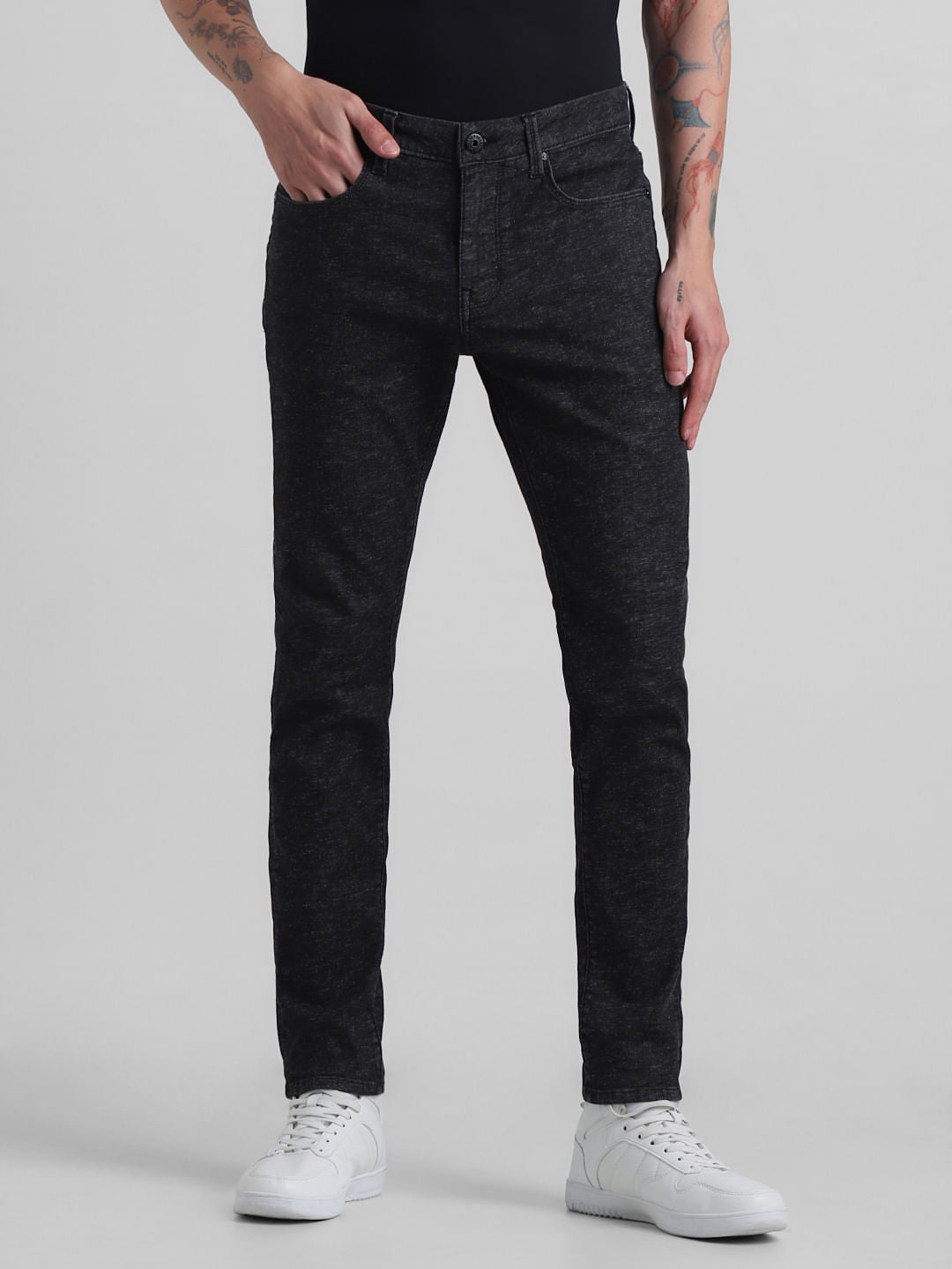 Black Low Rise Glenn Slim Fit Jeans