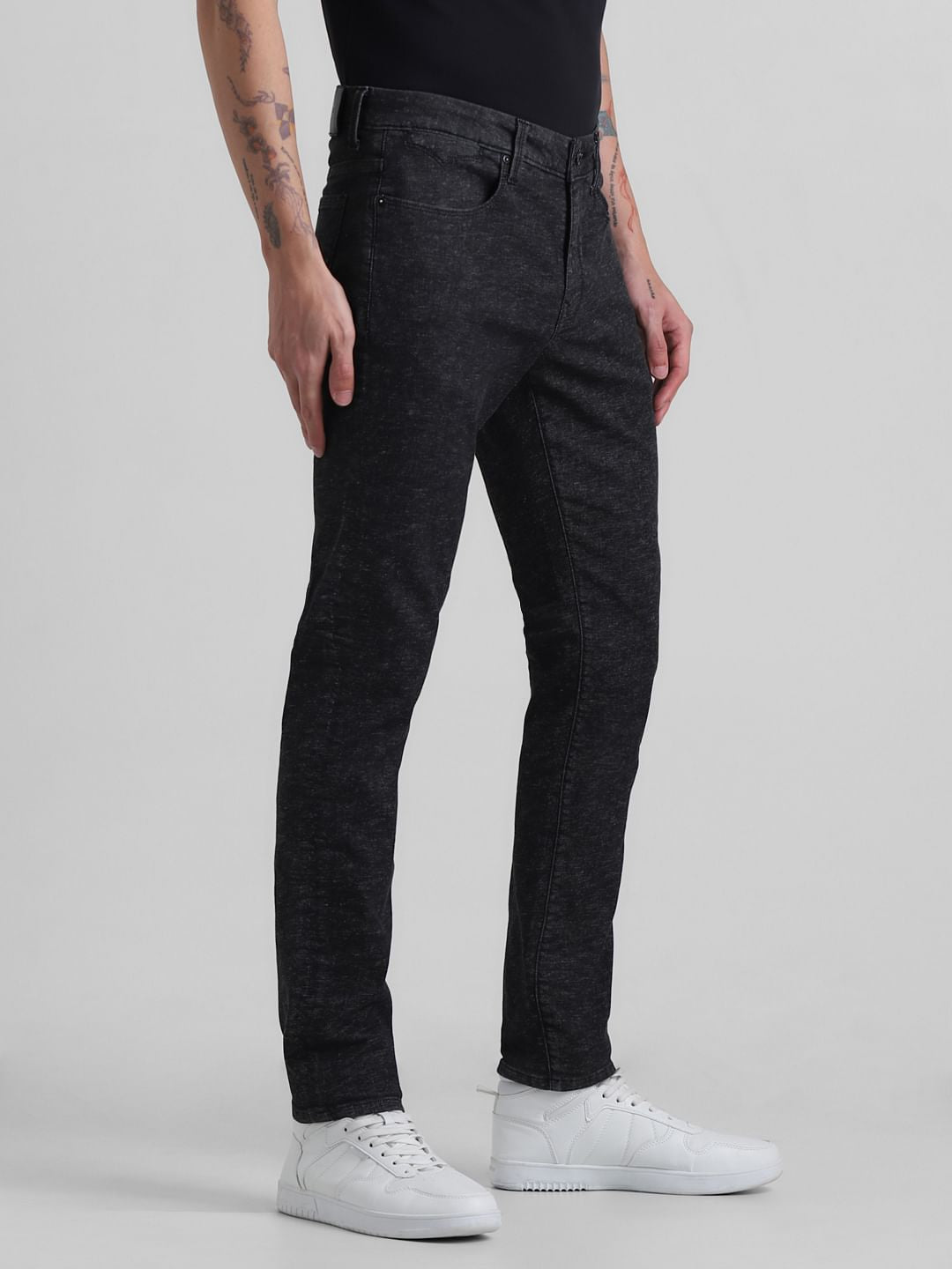 Black Low Rise Glenn Slim Fit Jeans