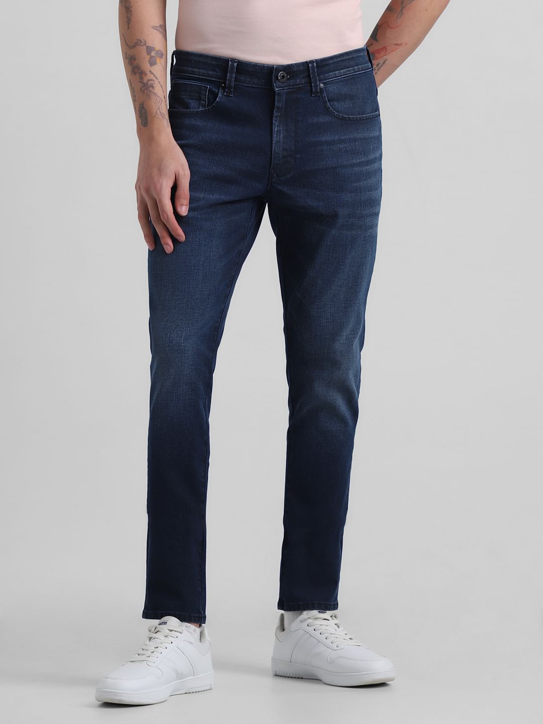 Dark Blue Low Rise Glenn Slim Fit Jeans - 28/30