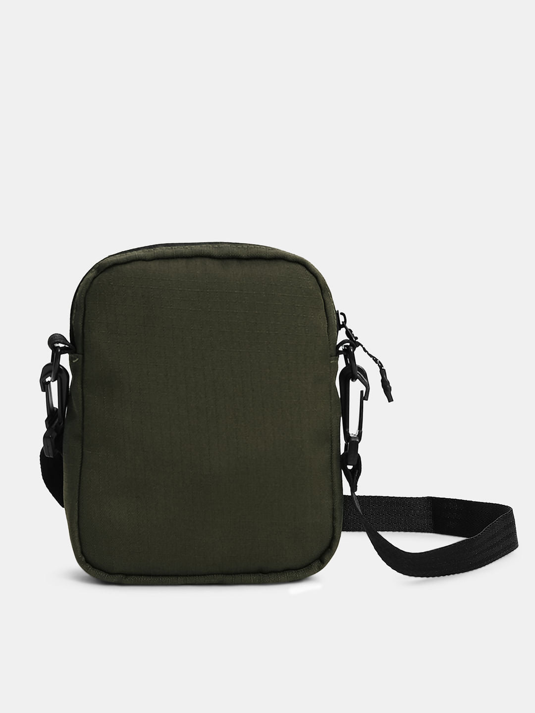 Dark Green Logo Print Sling Bag