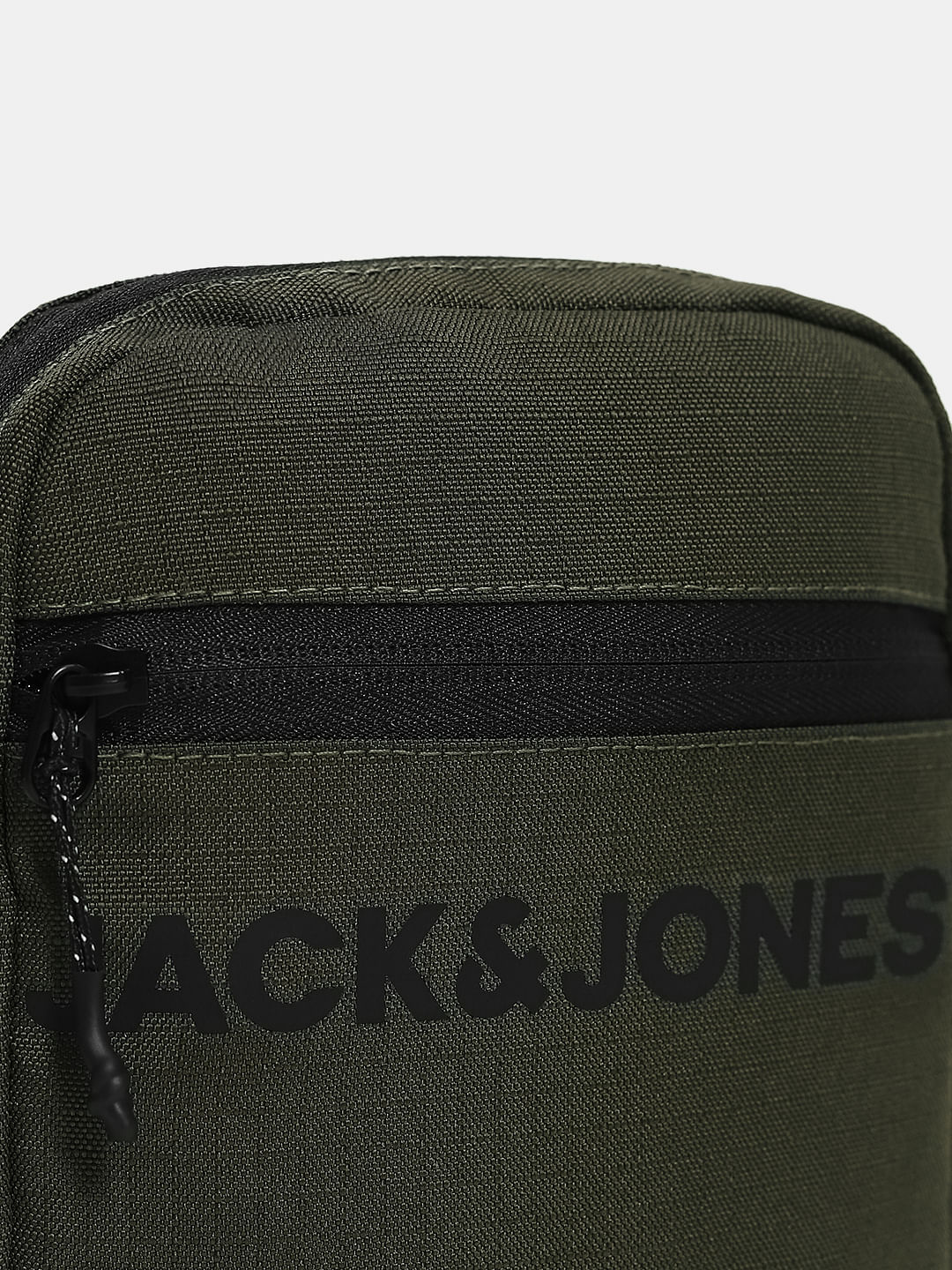 Dark Green Logo Print Sling Bag