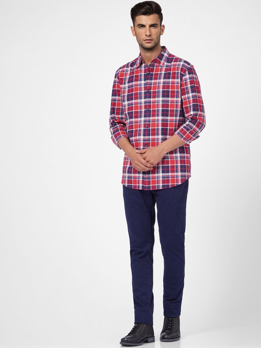 Red Check Full Sleeves Shirt
