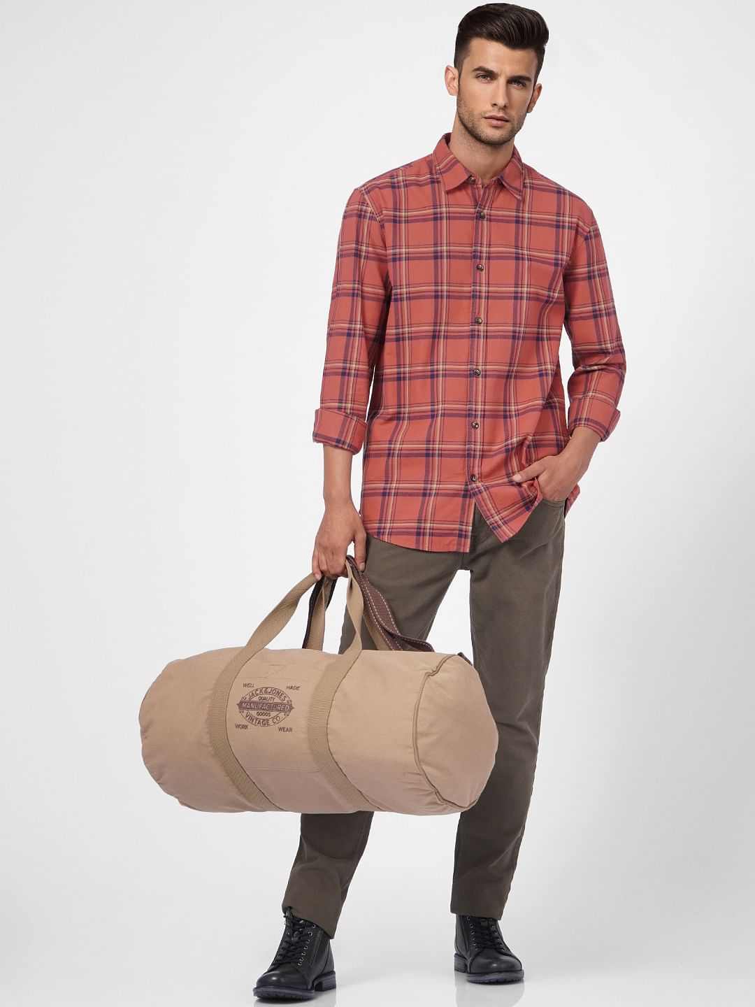 Rust Check Full Sleeves Shirt - S