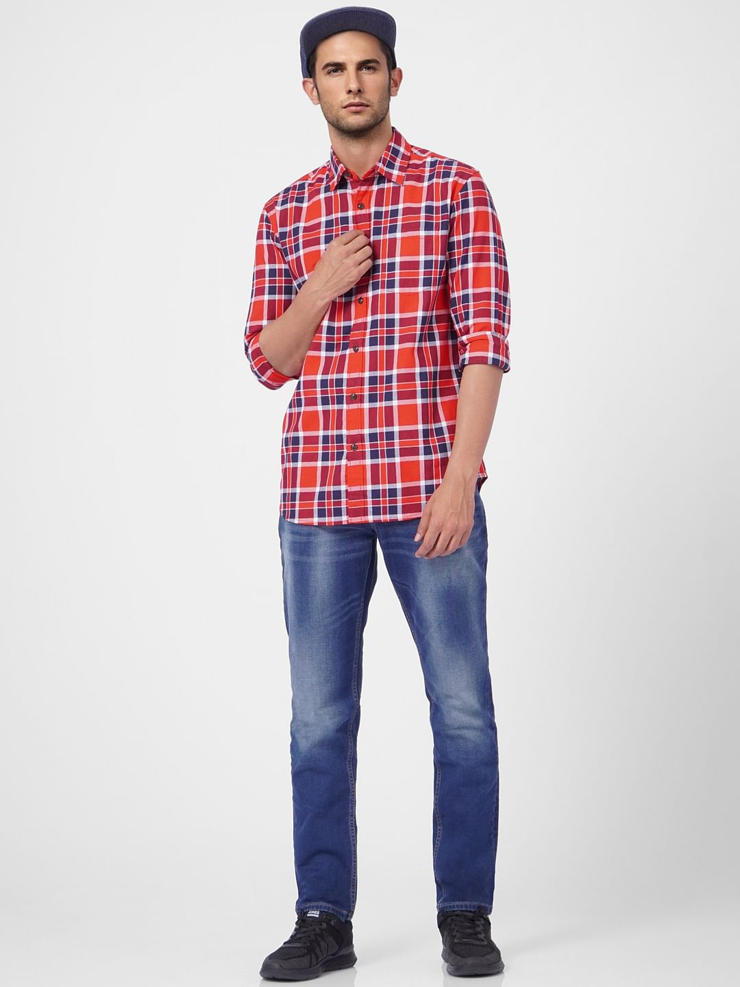 Red Check Full Sleeves Shirt