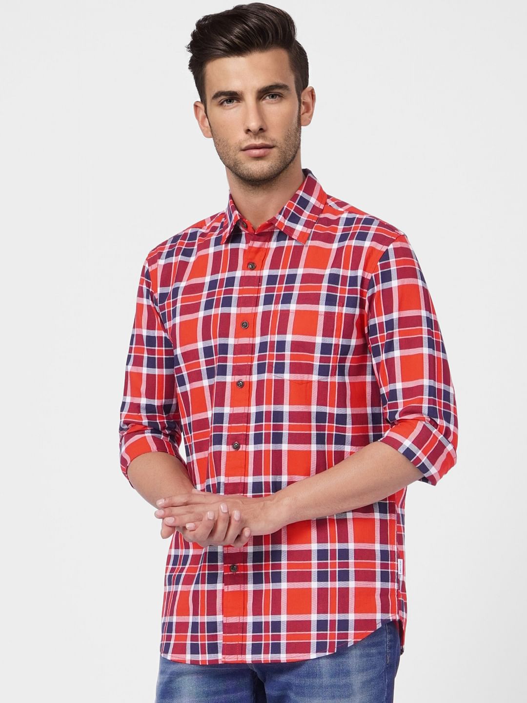 Red Check Full Sleeves Shirt