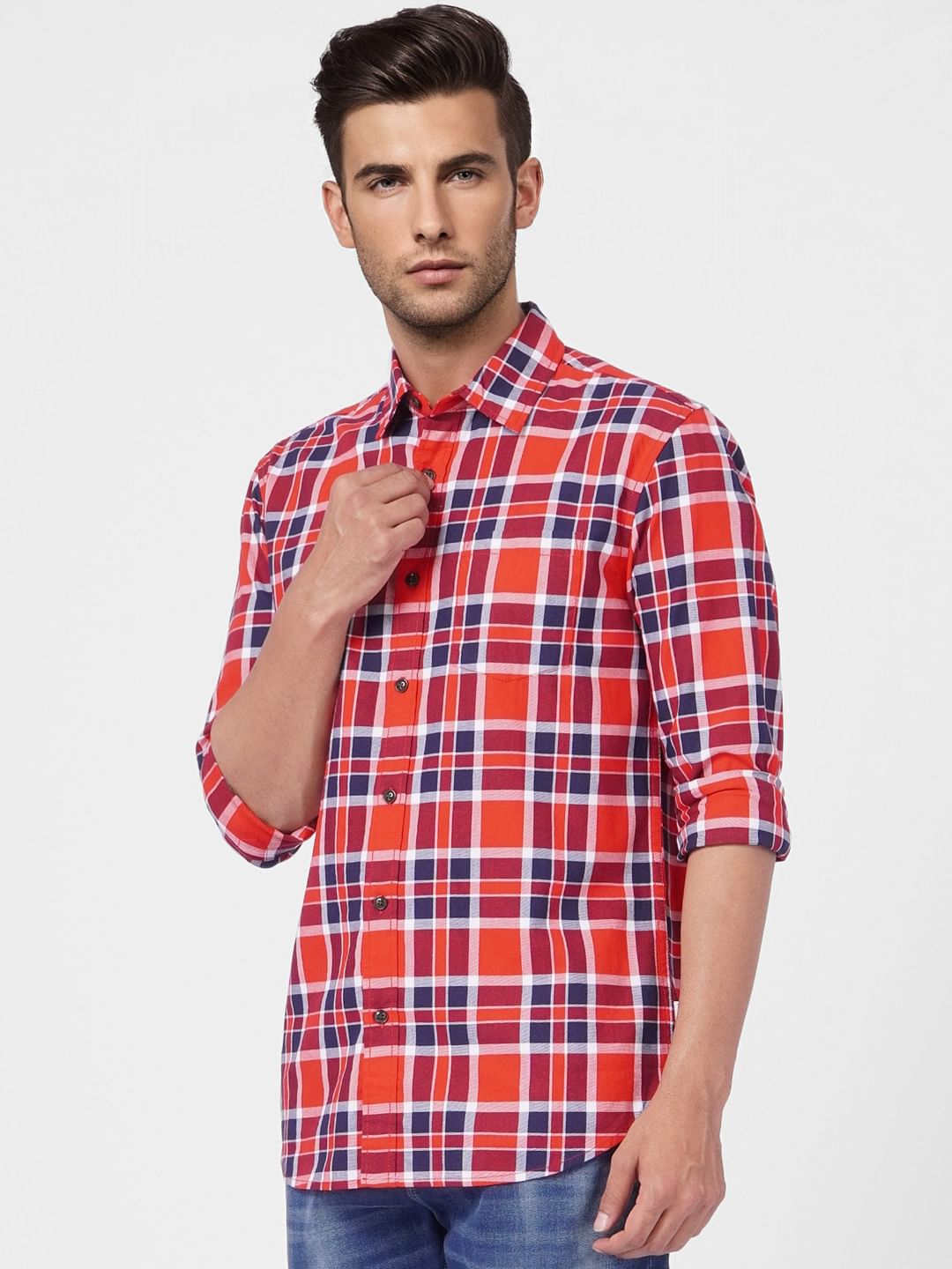 Red Check Full Sleeves Shirt
