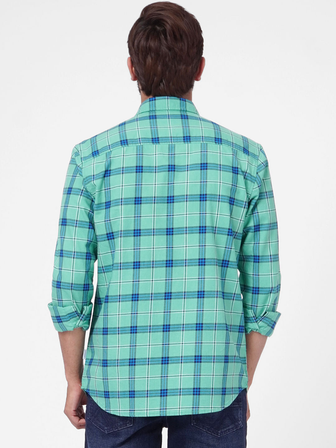Green Check Full Sleeves Shirt