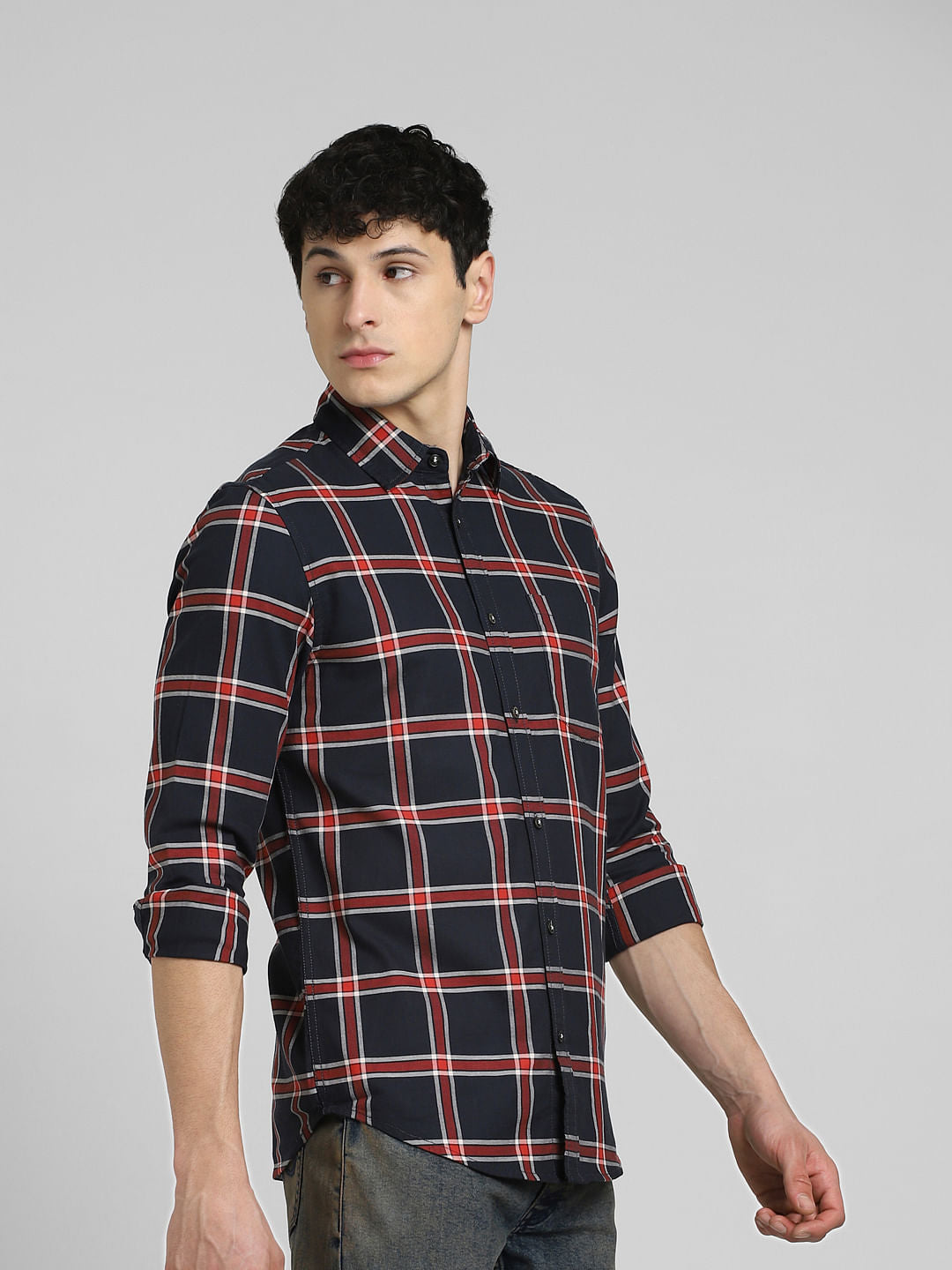 Blue Check Full Sleeves Shirt