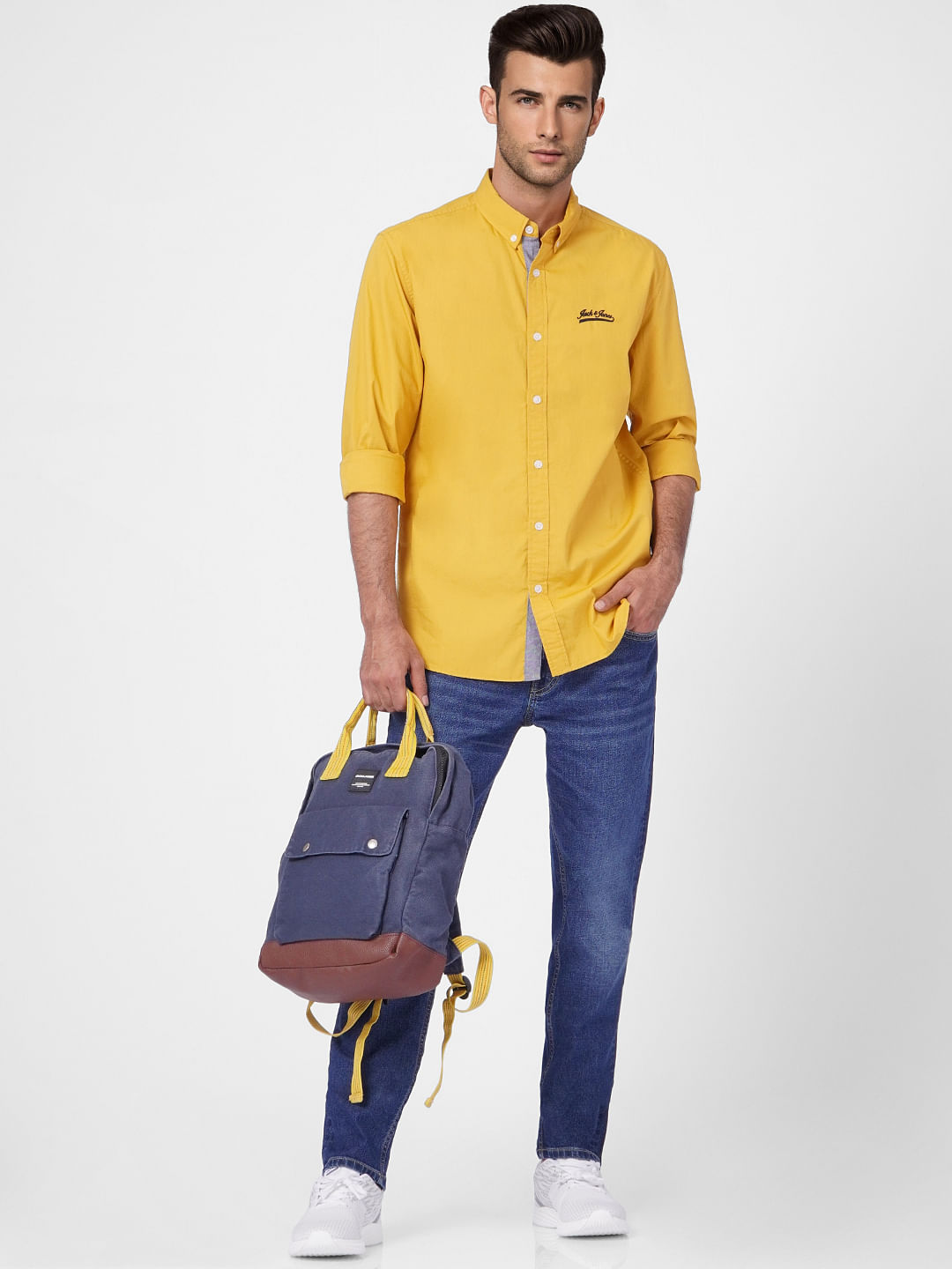Yellow Full Sleeves Shirt - S