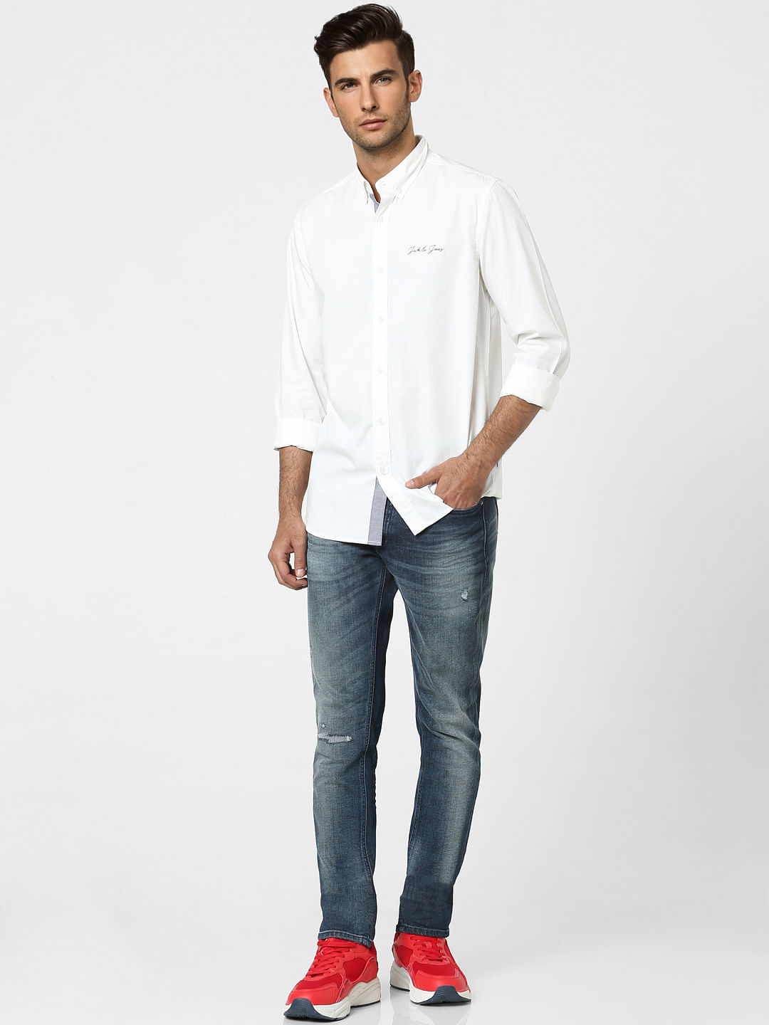 White Full Sleeves Shirt