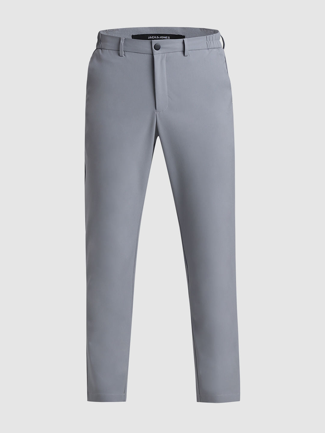 Grey Mid Rise Casual Pants