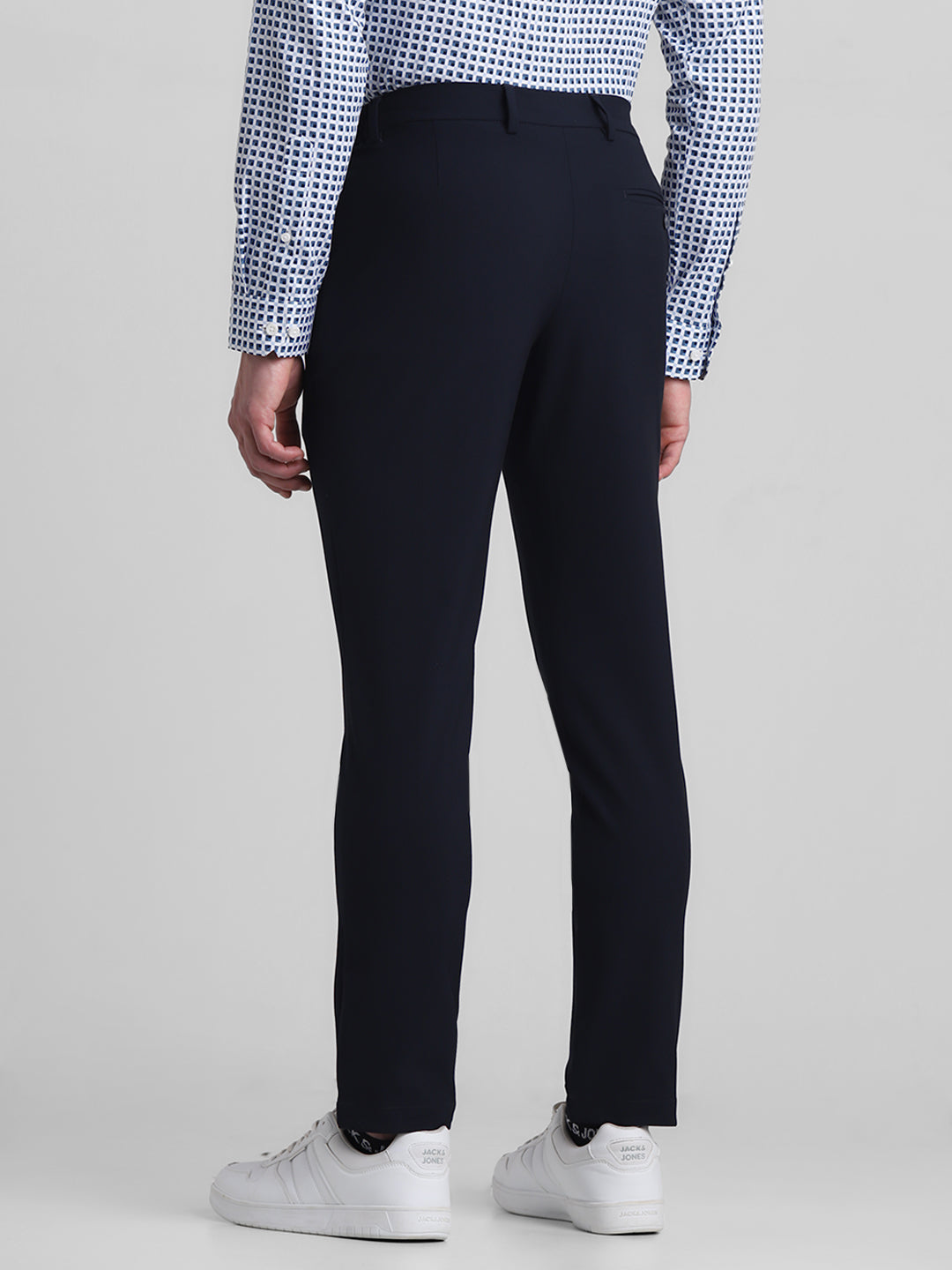 JACK&JONES Dark Blue Mid Rise Slim Fit Pants
