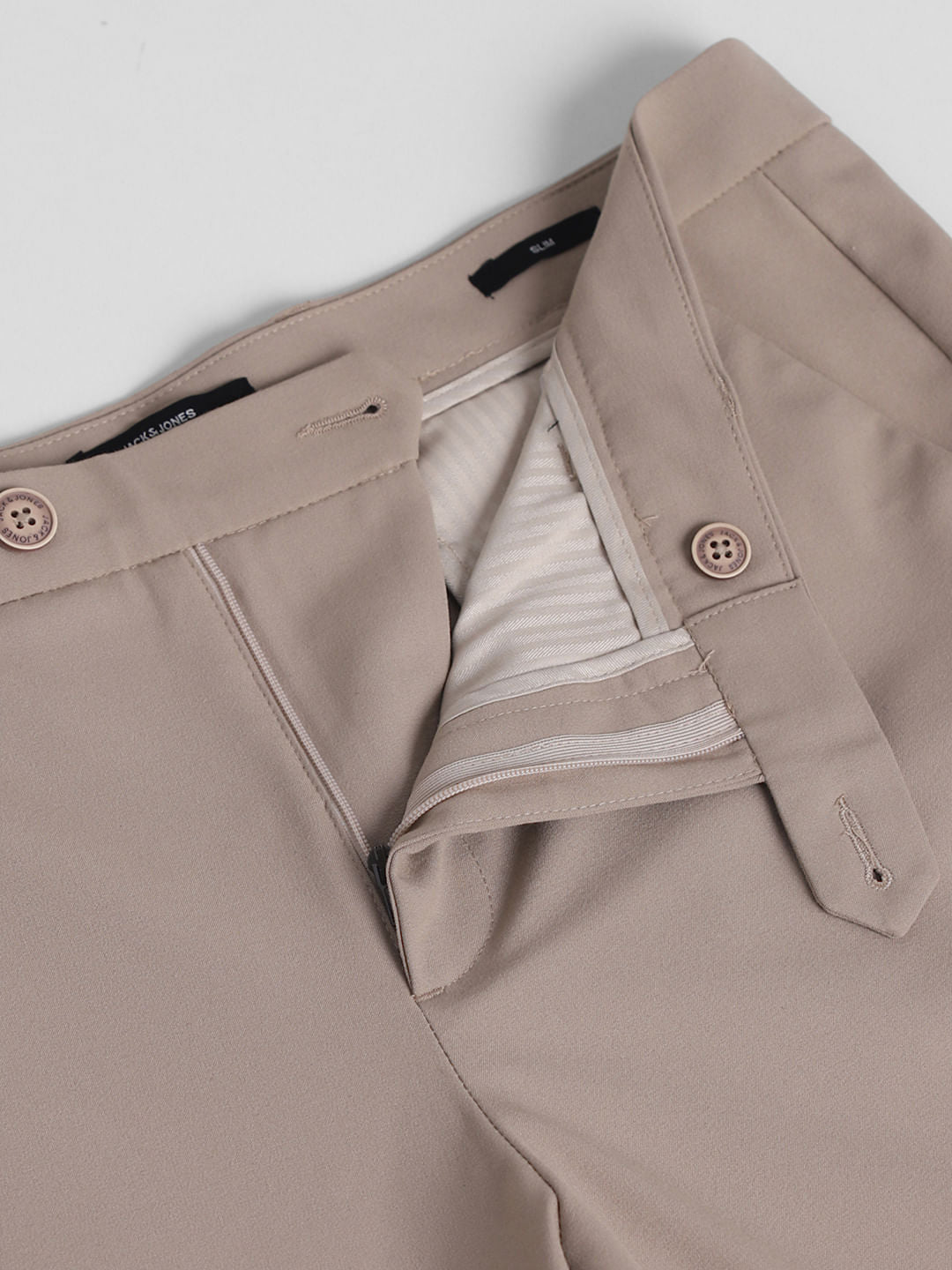 Brown Mid Rise Slim Fit Pants