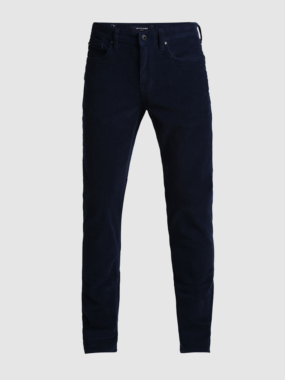 Navy Blue Mid Rise Corduroy Pants