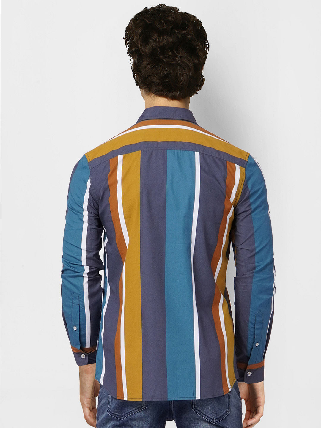 Multi-coloured Striped Full Sleeves Shirt