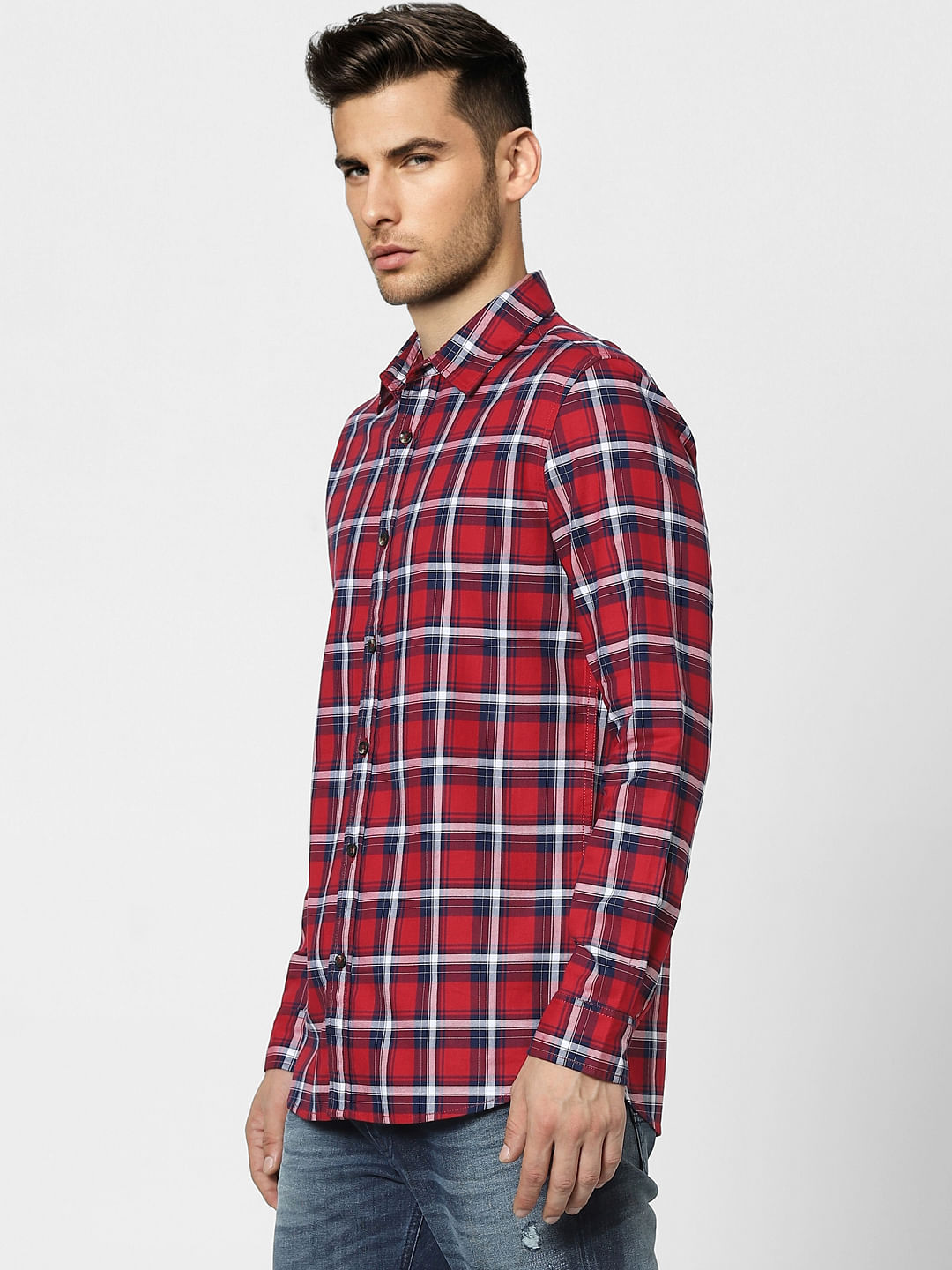 Red Check Full Sleeves Shirt