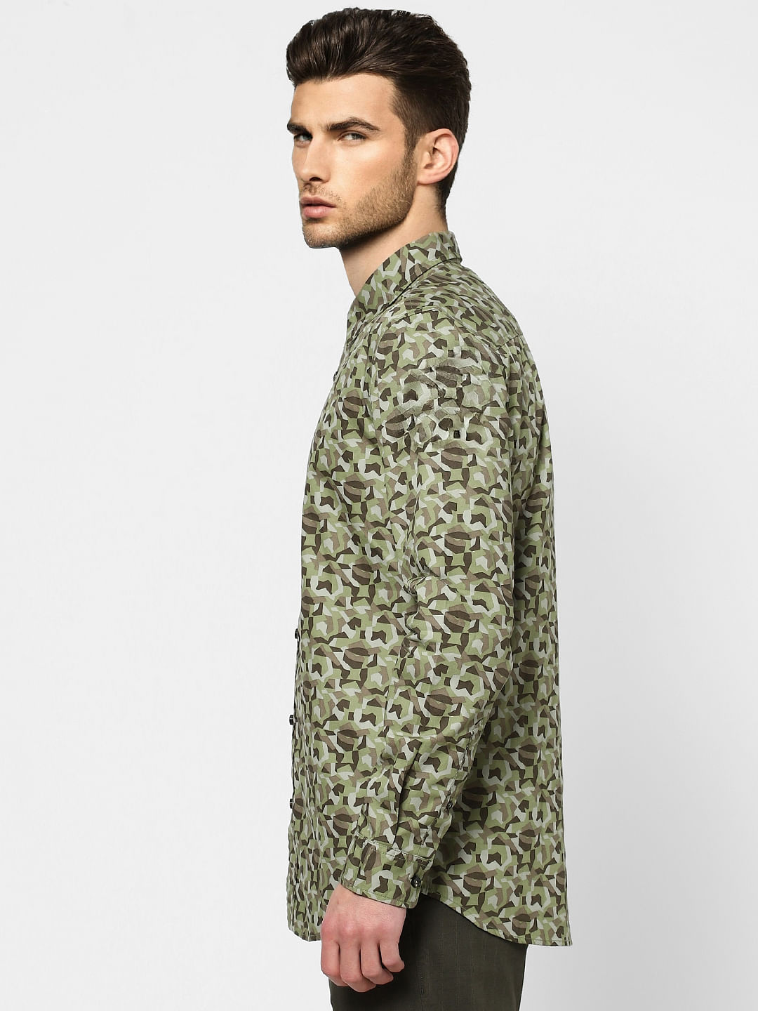 Green Camo Full Sleeves Shirt
