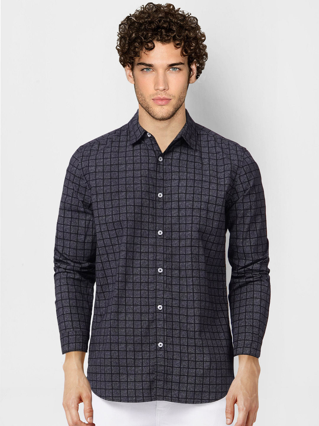 Black Check Full Sleeves Shirt