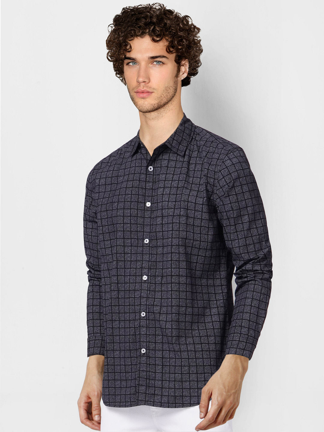 Black Check Full Sleeves Shirt