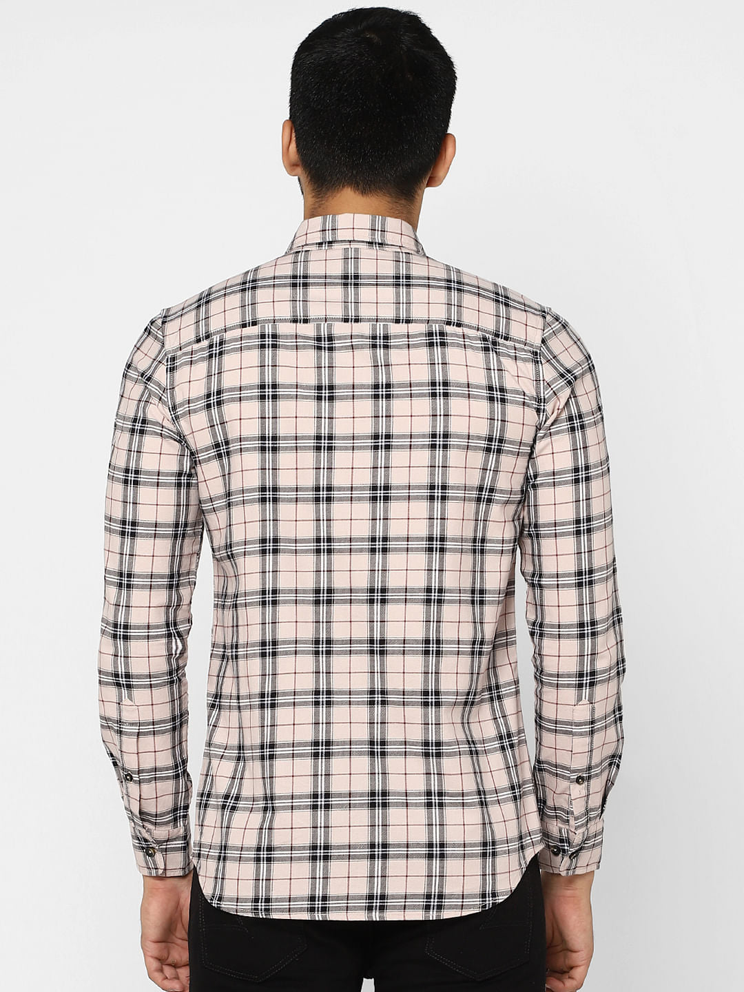 Light Pink Check Full Sleeves Shirt