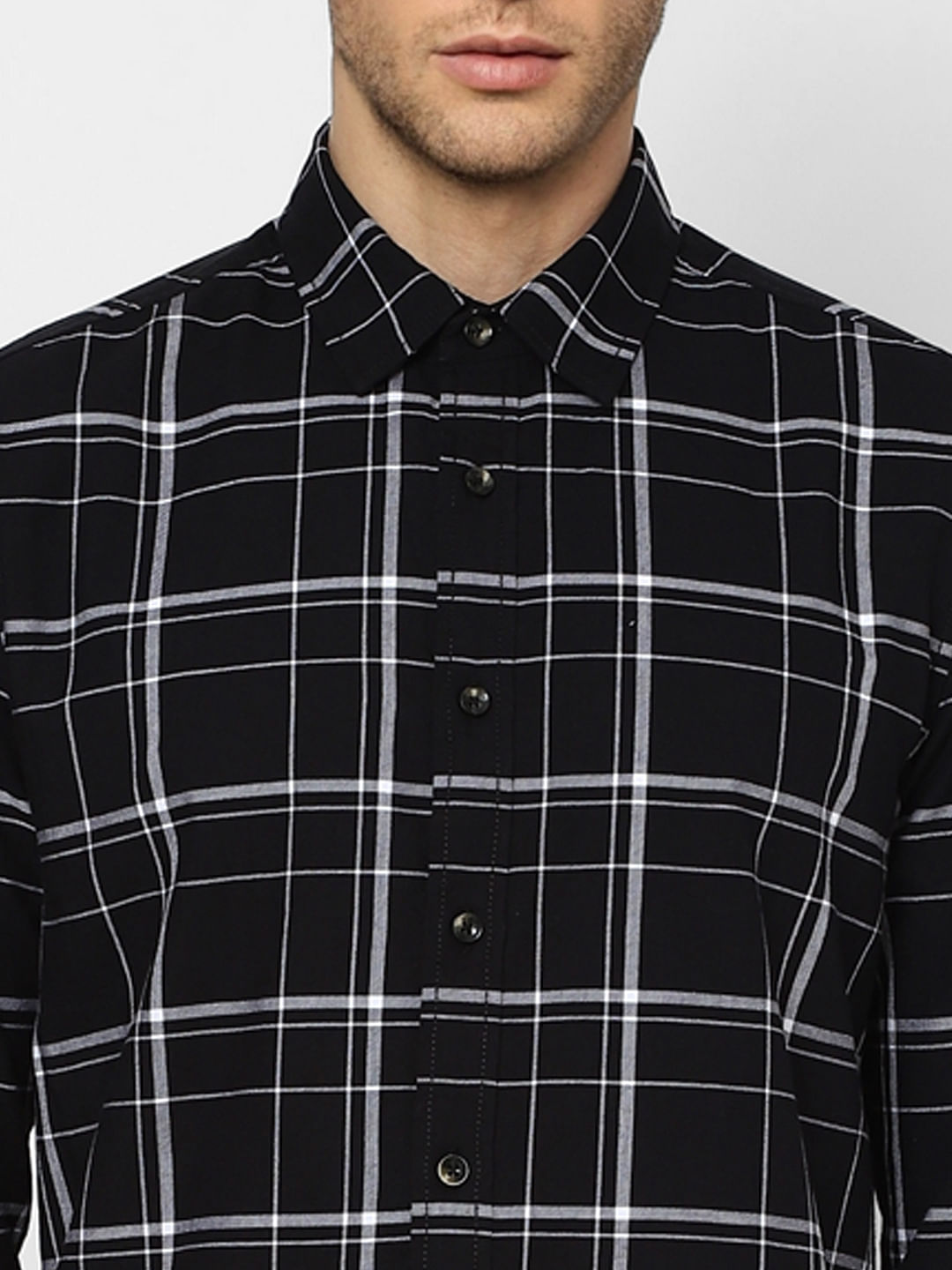 Black Check Full Sleeves Shirt