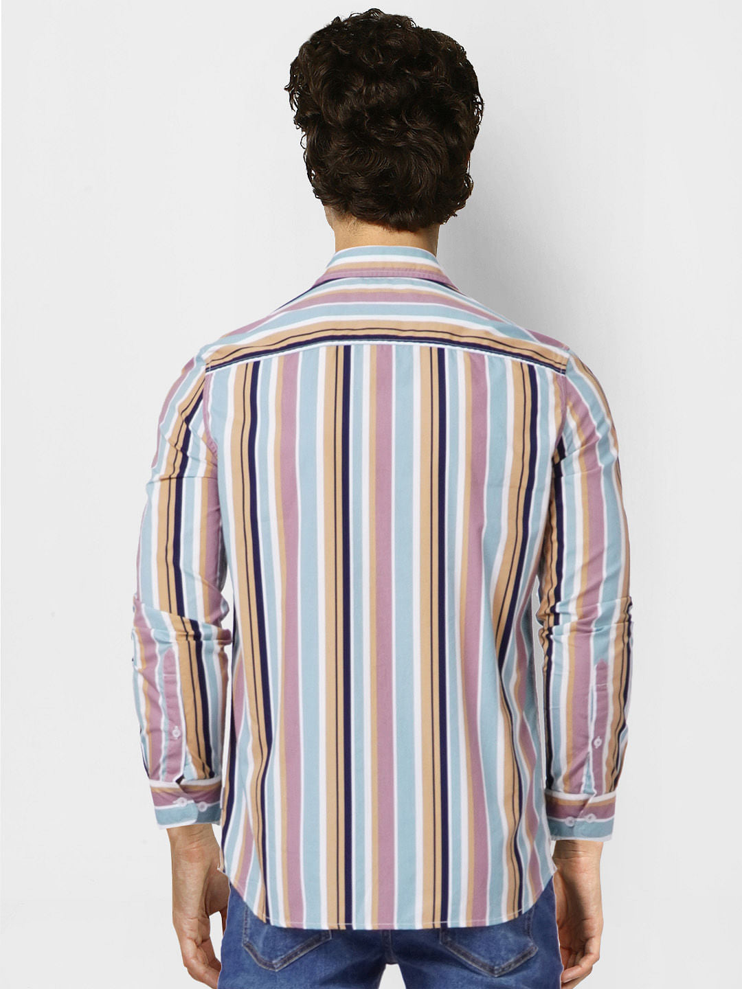 Multi-coloured Striped Full Sleeves Shirt