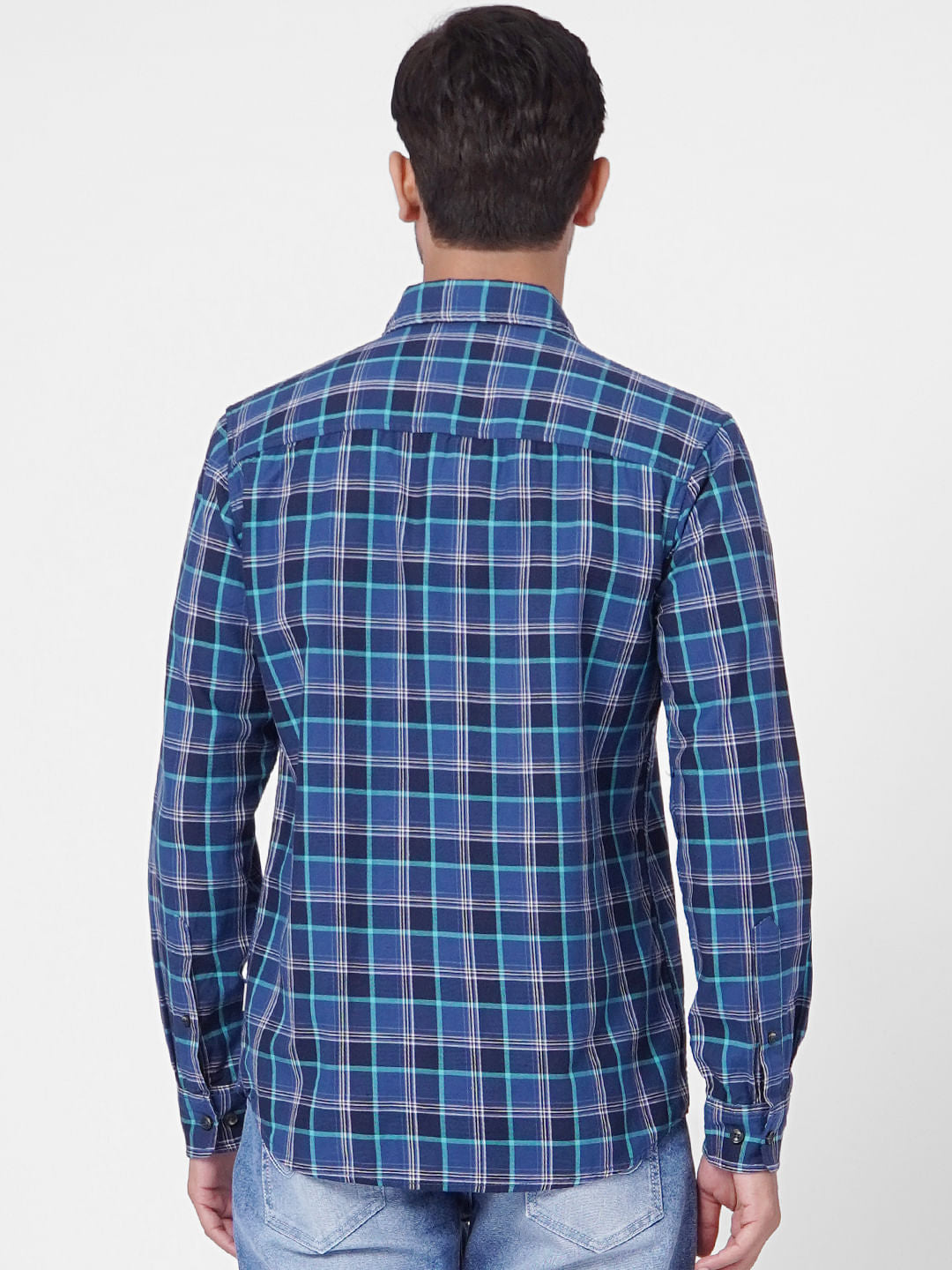 Blue Check Full Sleeves Shirt