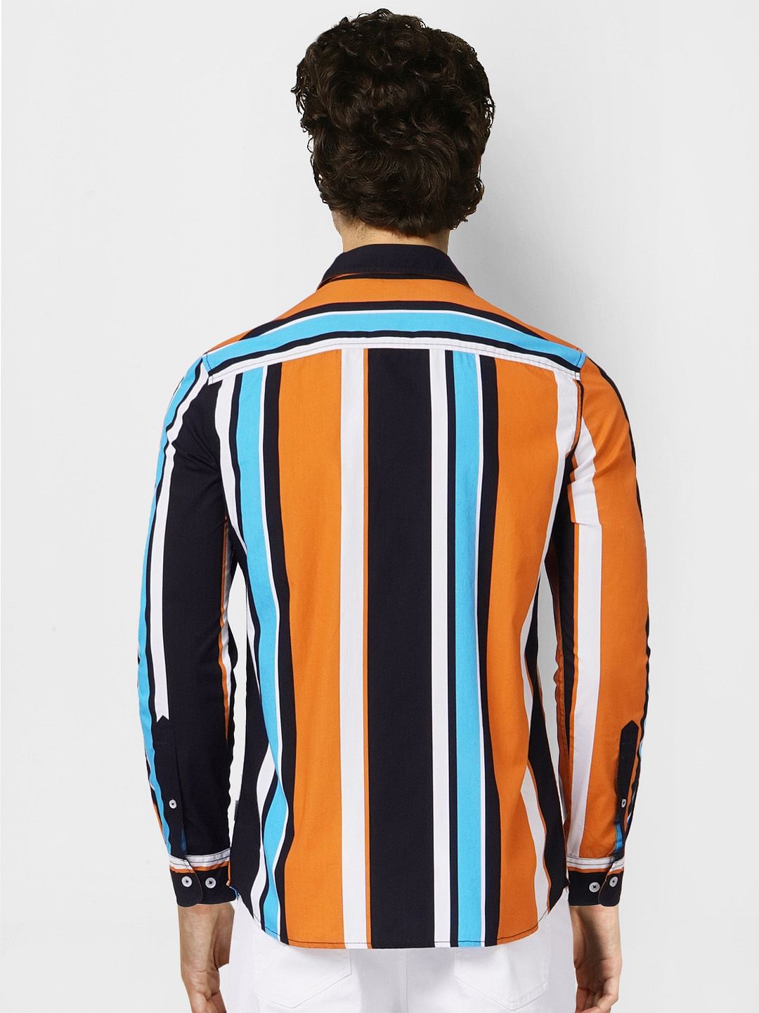 Multi-coloured Striped Full Sleeves Shirt
