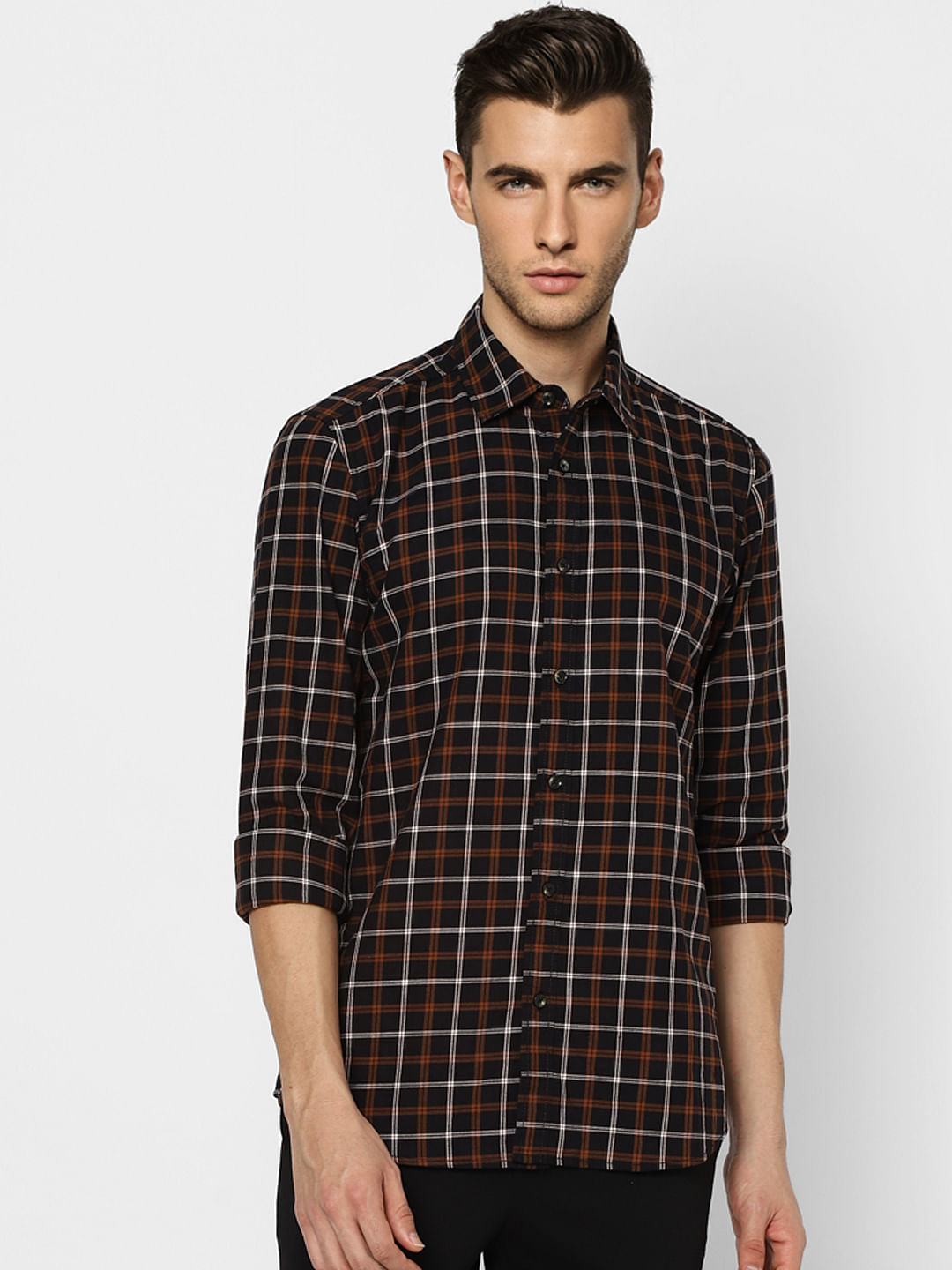 Black Check Full Sleeves Shirt