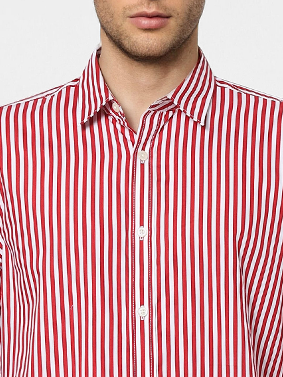 Red Striped Full Sleeves Shirt