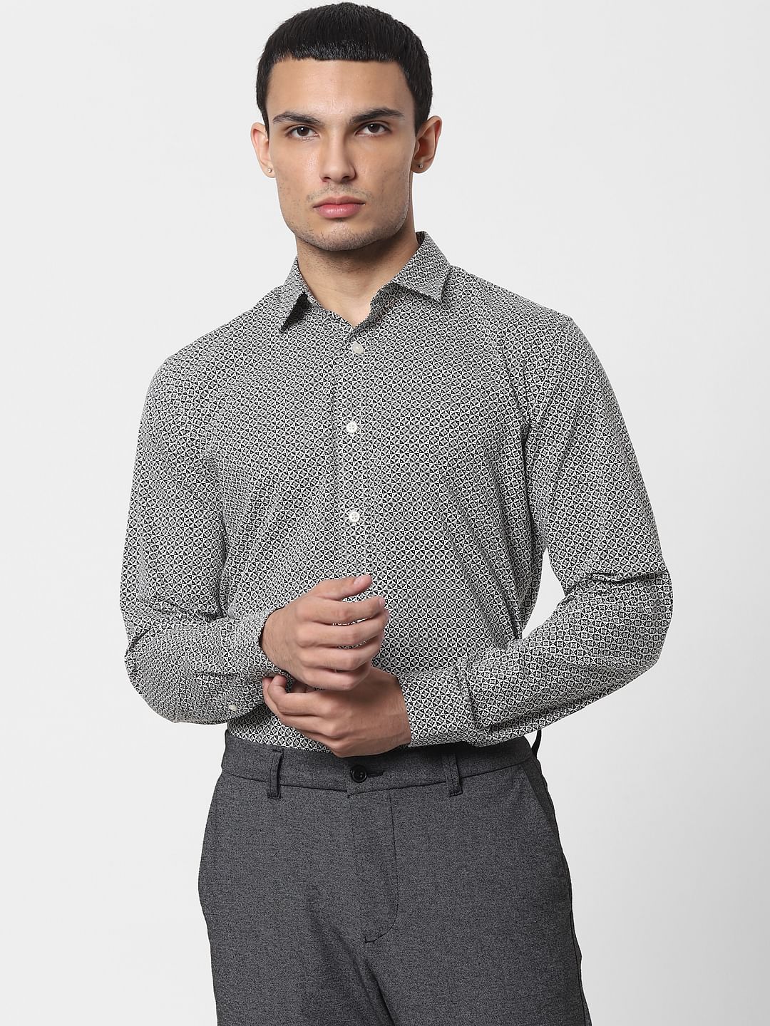 Black Printed Full Sleeves Shirt
