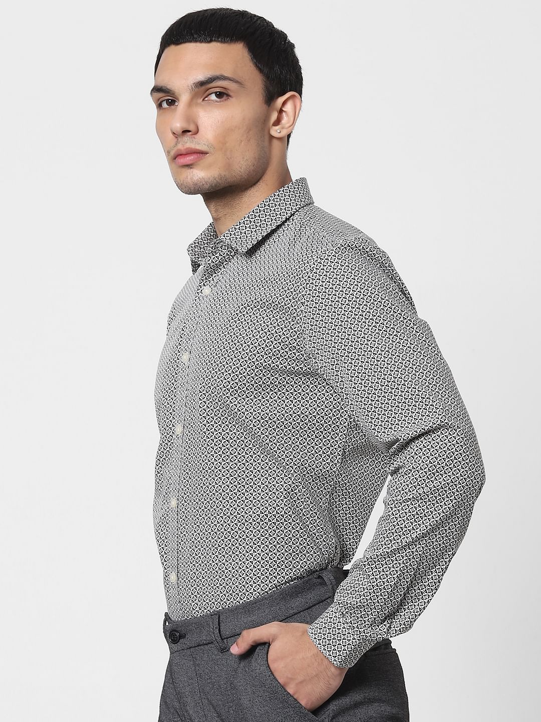 Black Printed Full Sleeves Shirt