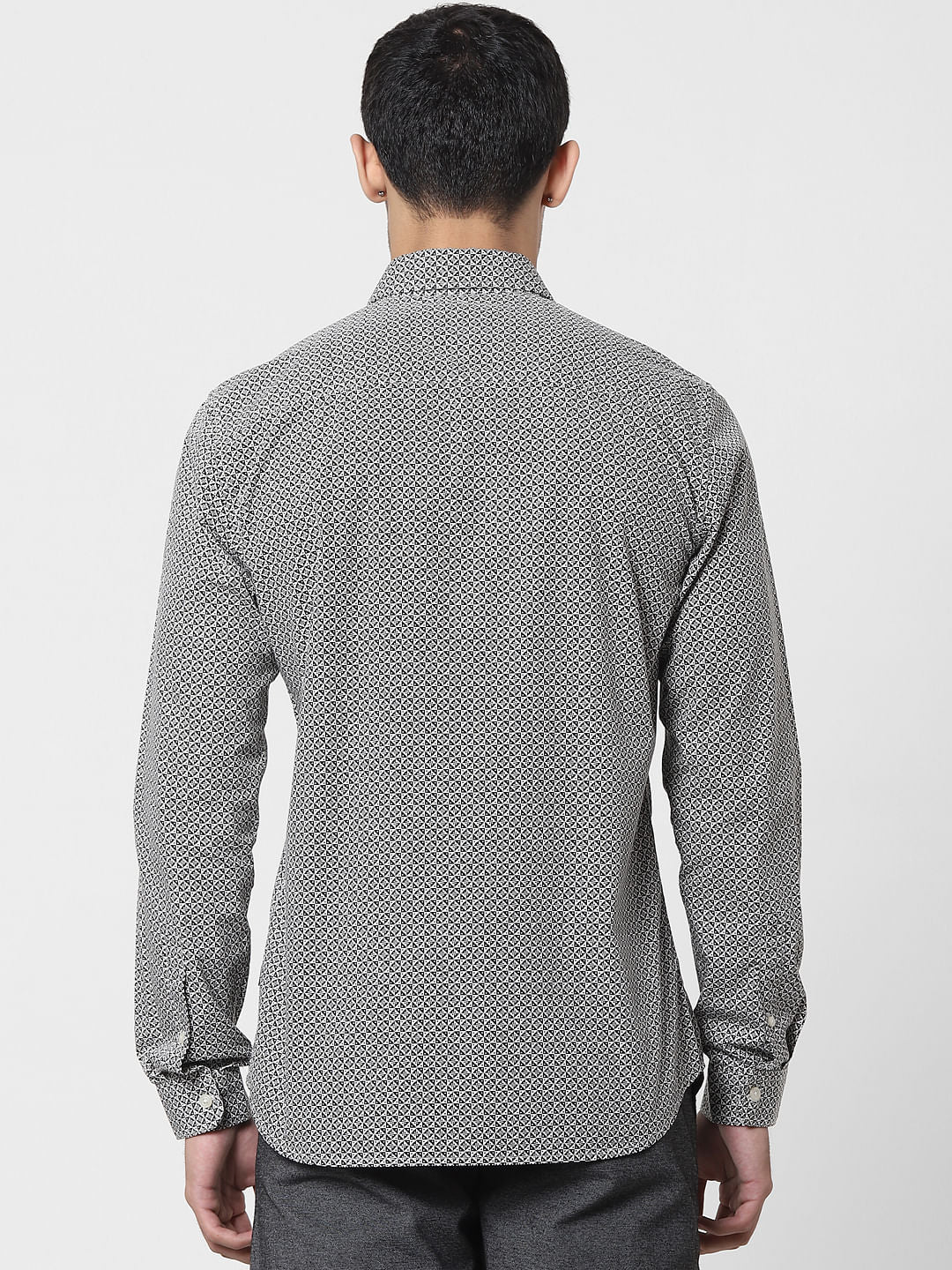 Black Printed Full Sleeves Shirt