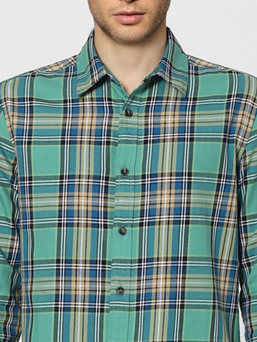 Green Check Full Sleeves Shirt