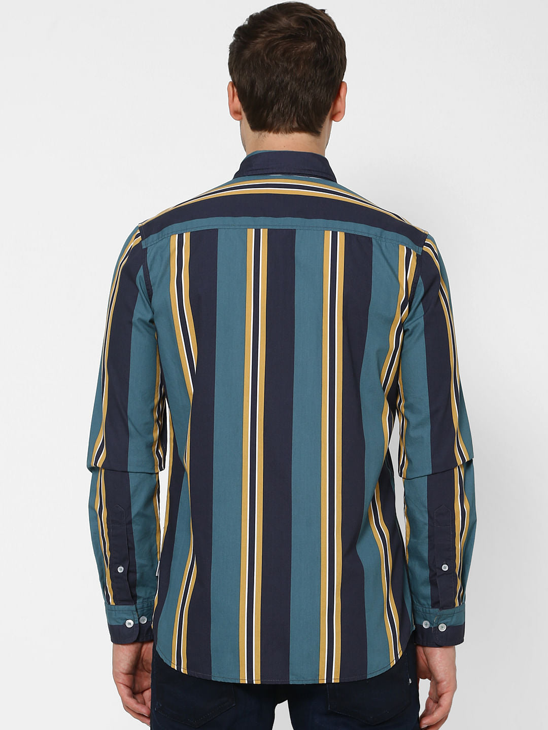 Blue Striped Full Sleeves Shirt