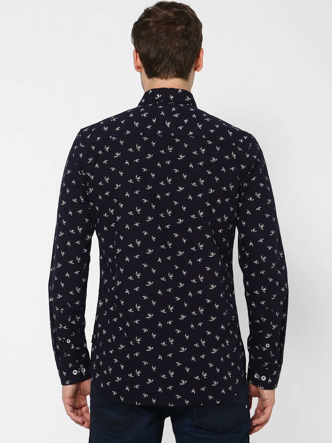 Blue Floral Full Sleeves Shirt