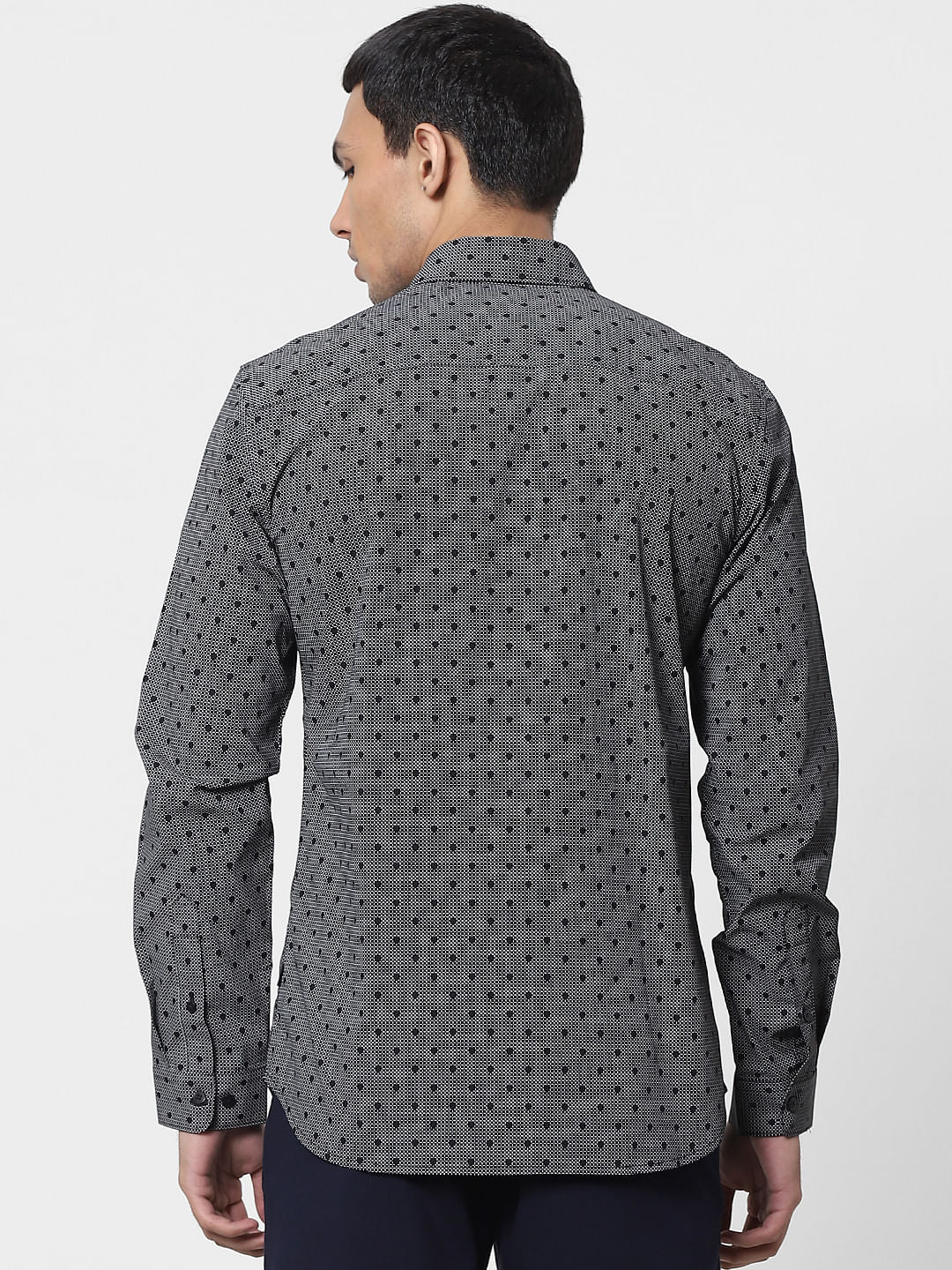 Black Printed Full Sleeves Shirt