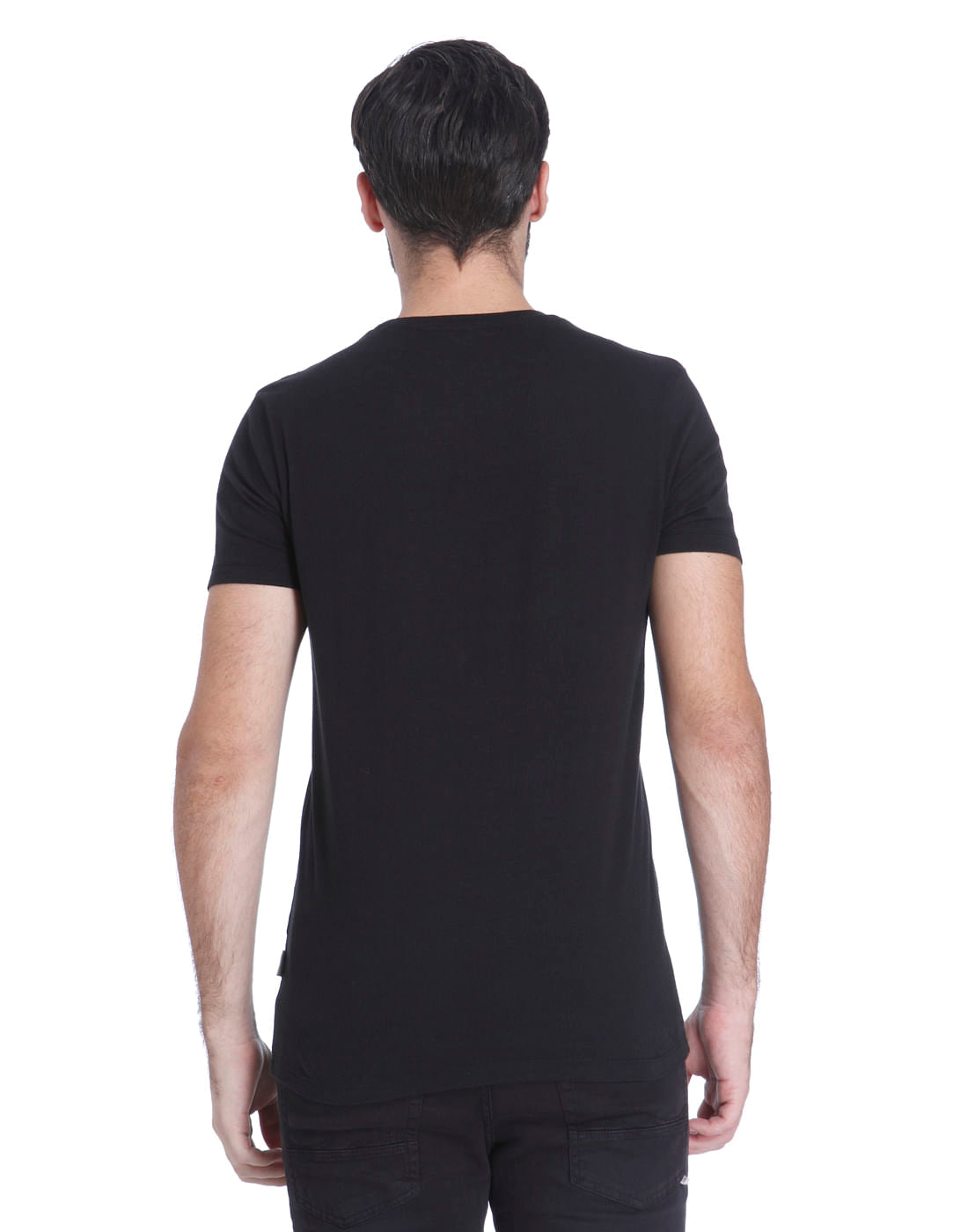 Black Graphic Print Crew Neck T-shirt