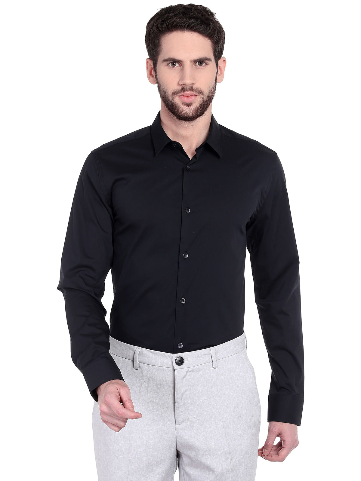 Black Full Sleeves Shirt - S