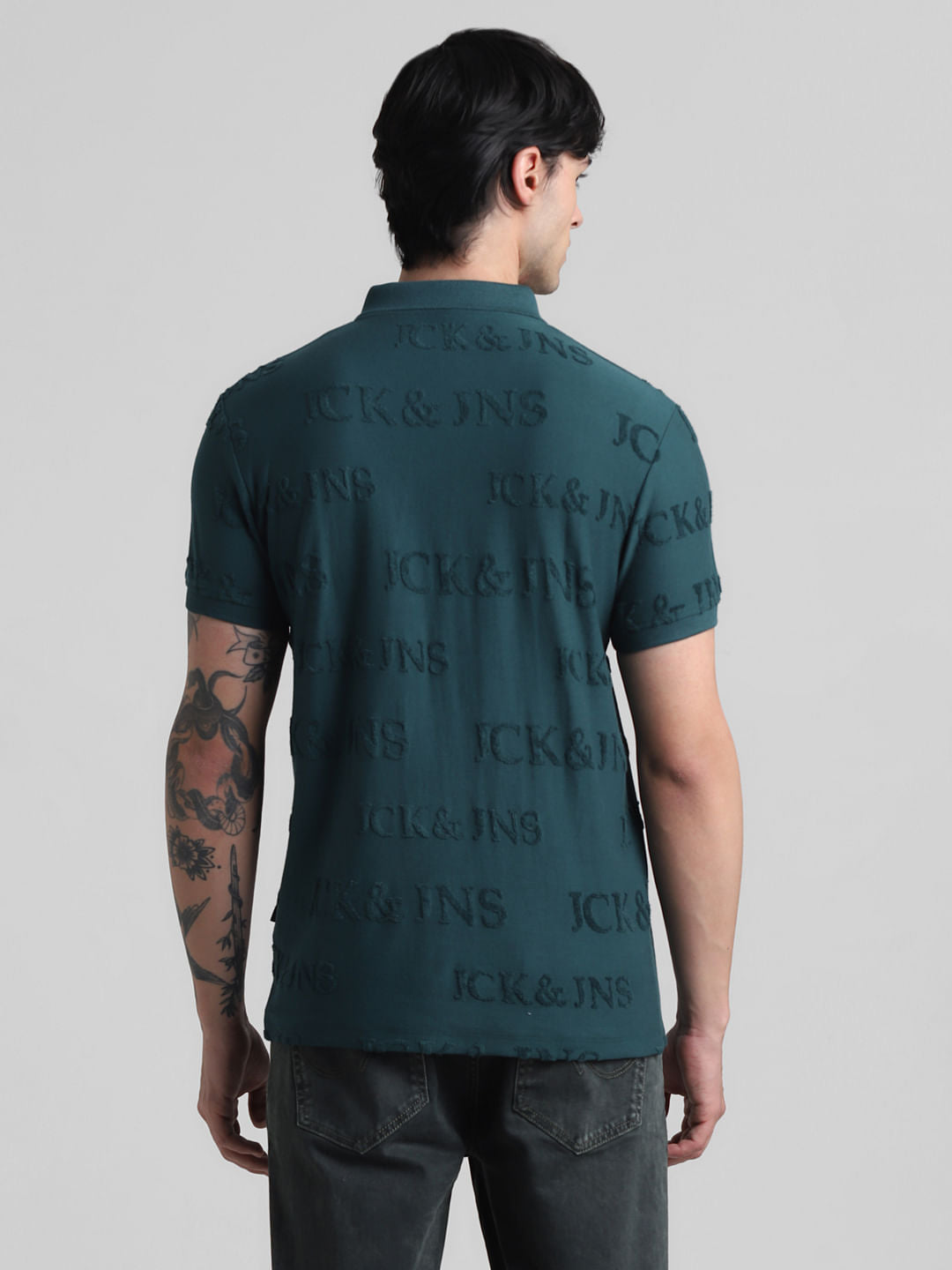 Green Logo Print Polo T-shirt