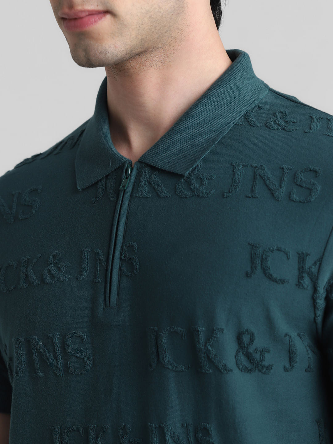 Green Logo Print Polo T-shirt