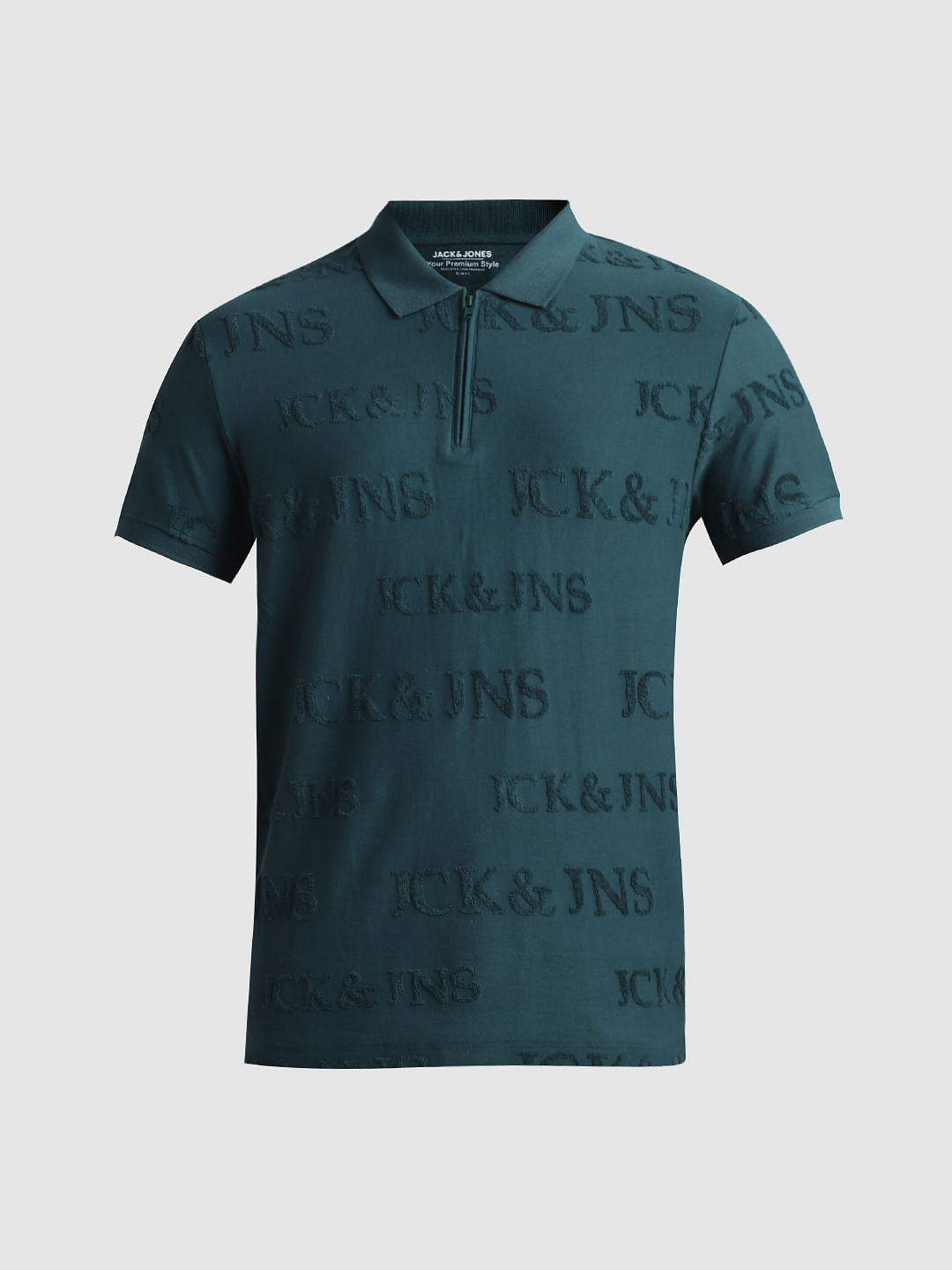 Green Logo Print Polo T-shirt
