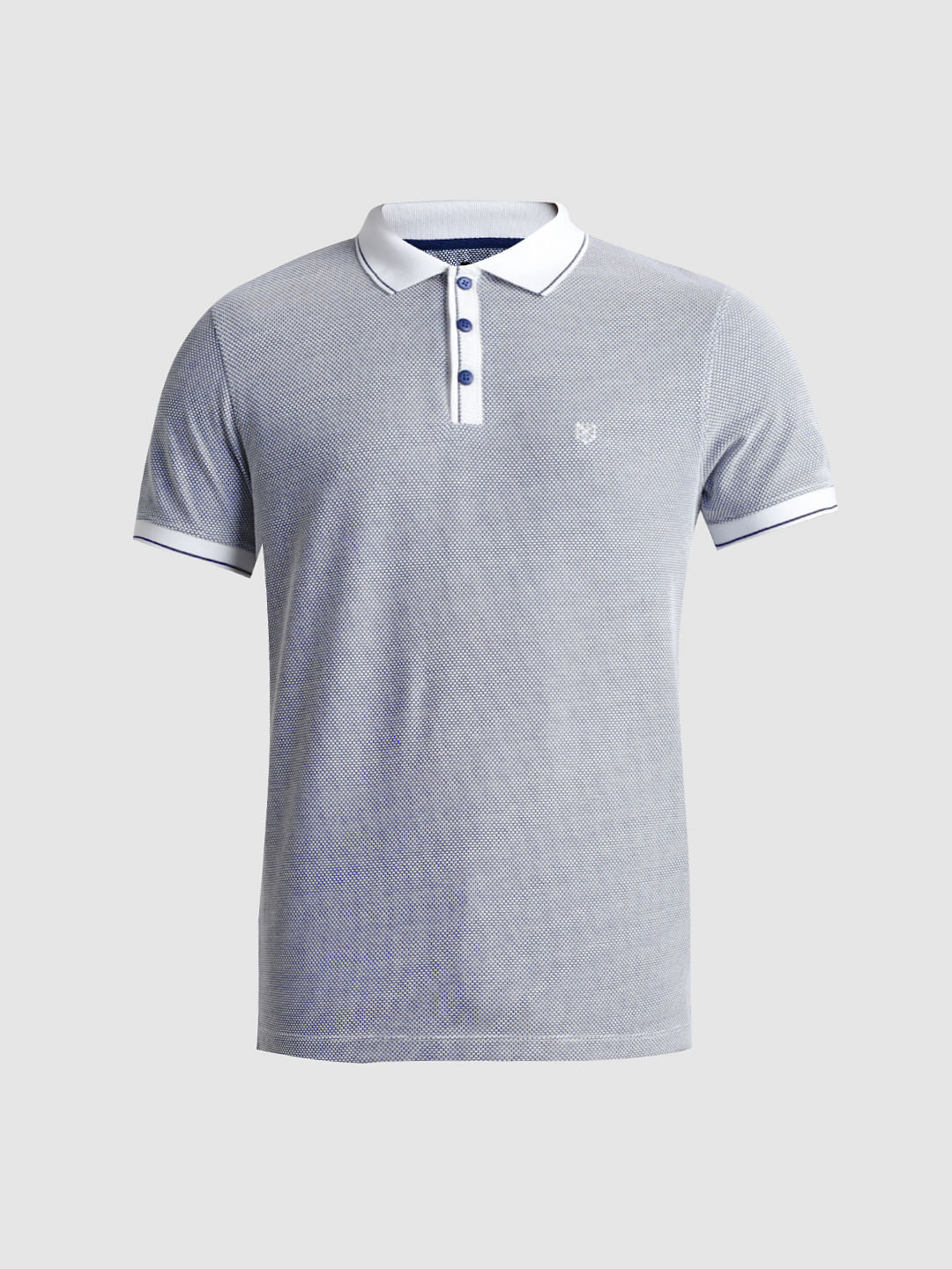 Blue Jacquard Polo T-shirt