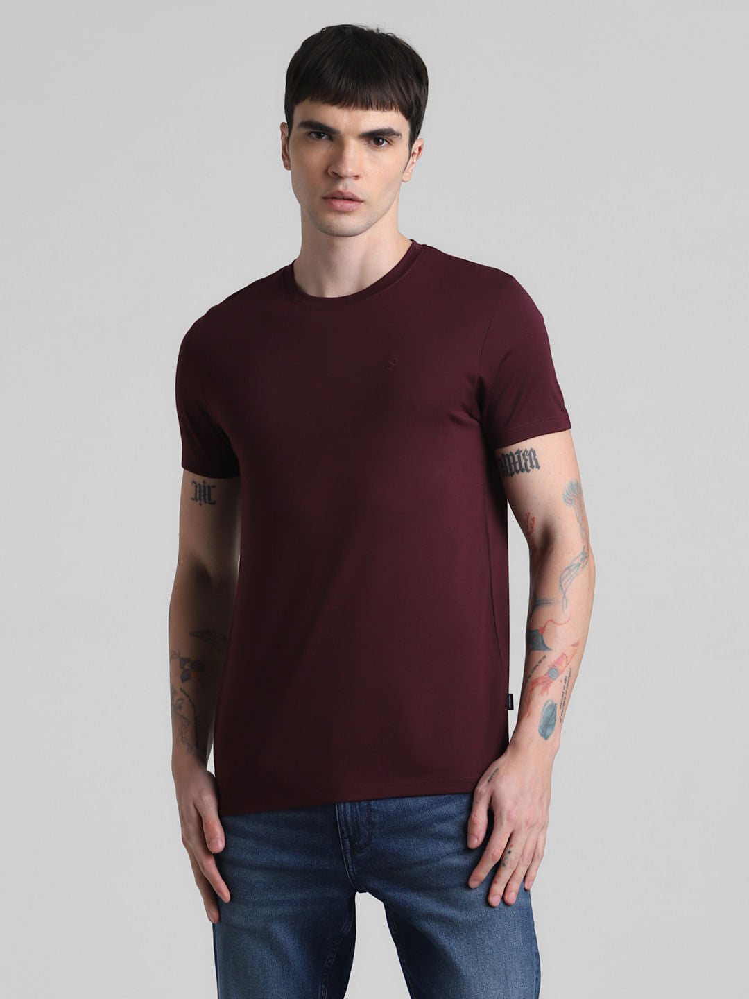 Maroon Crew Neck T-shirt