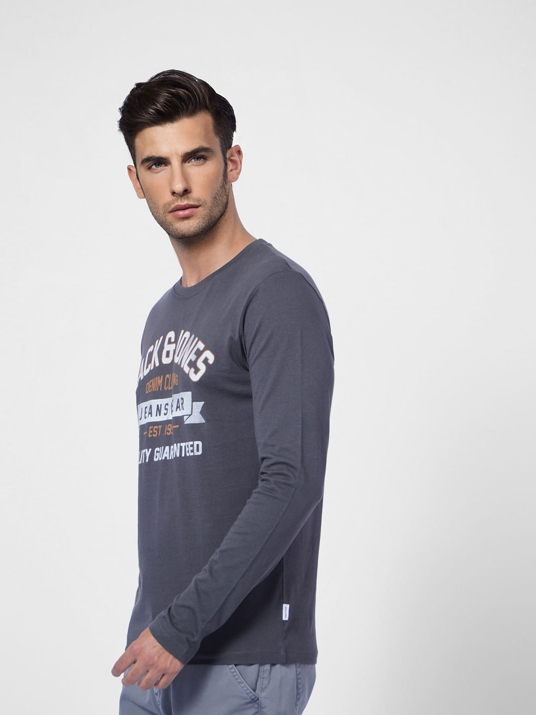 Black Logo Print Crew Neck T-shirt